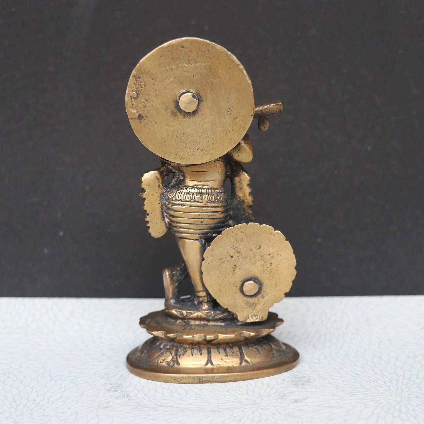 Divine Grace in Brass 15 cm Krishna Idol for Your Home Décor
