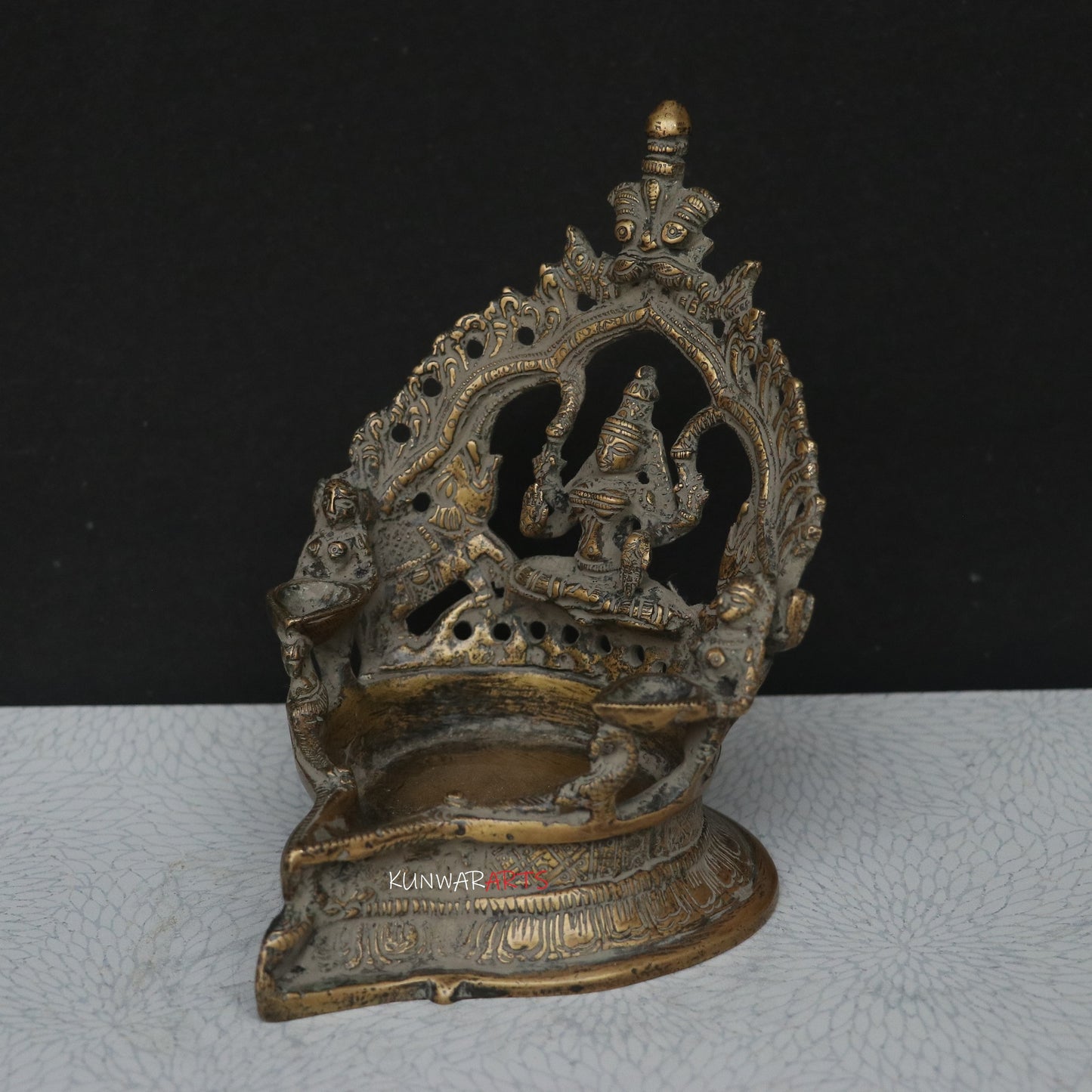 Lakshmi Diya Oil Lamp Brass Décor Figurine
