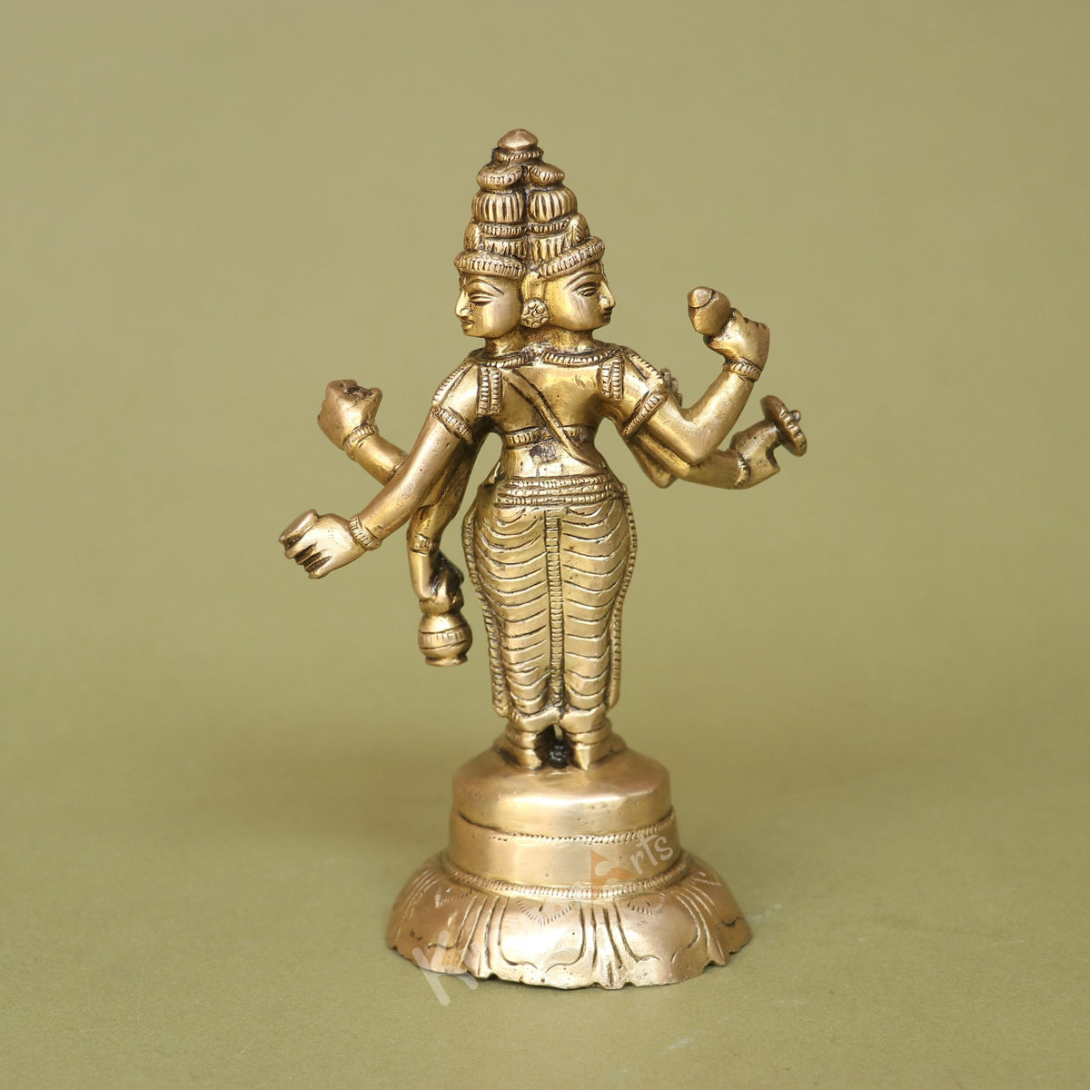 Brass Multi-Armed Hindu Deity Idol