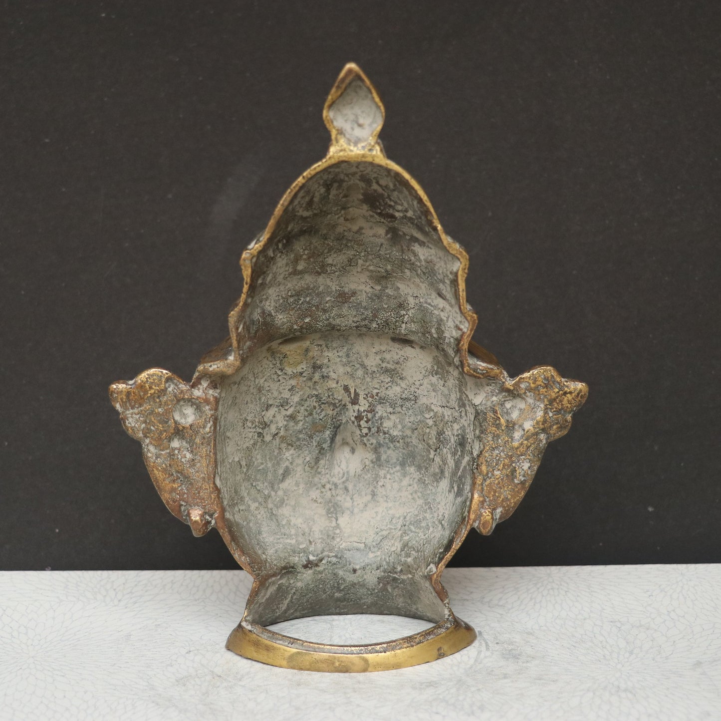 9.5" Brass Shiva Gauri Mukhlingam Face Mask
