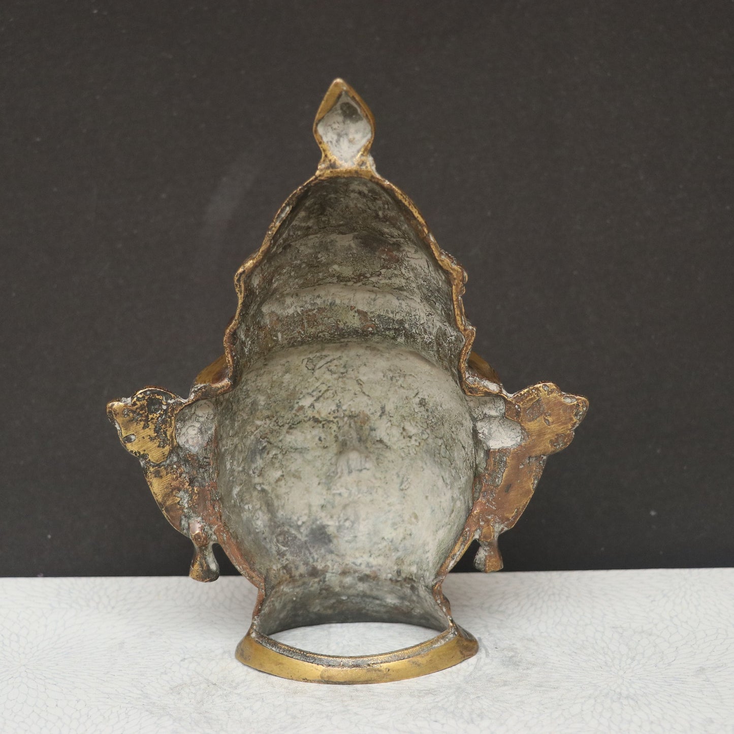 9.5" Brass Shiva Gauri Mukhlingam Face Mask