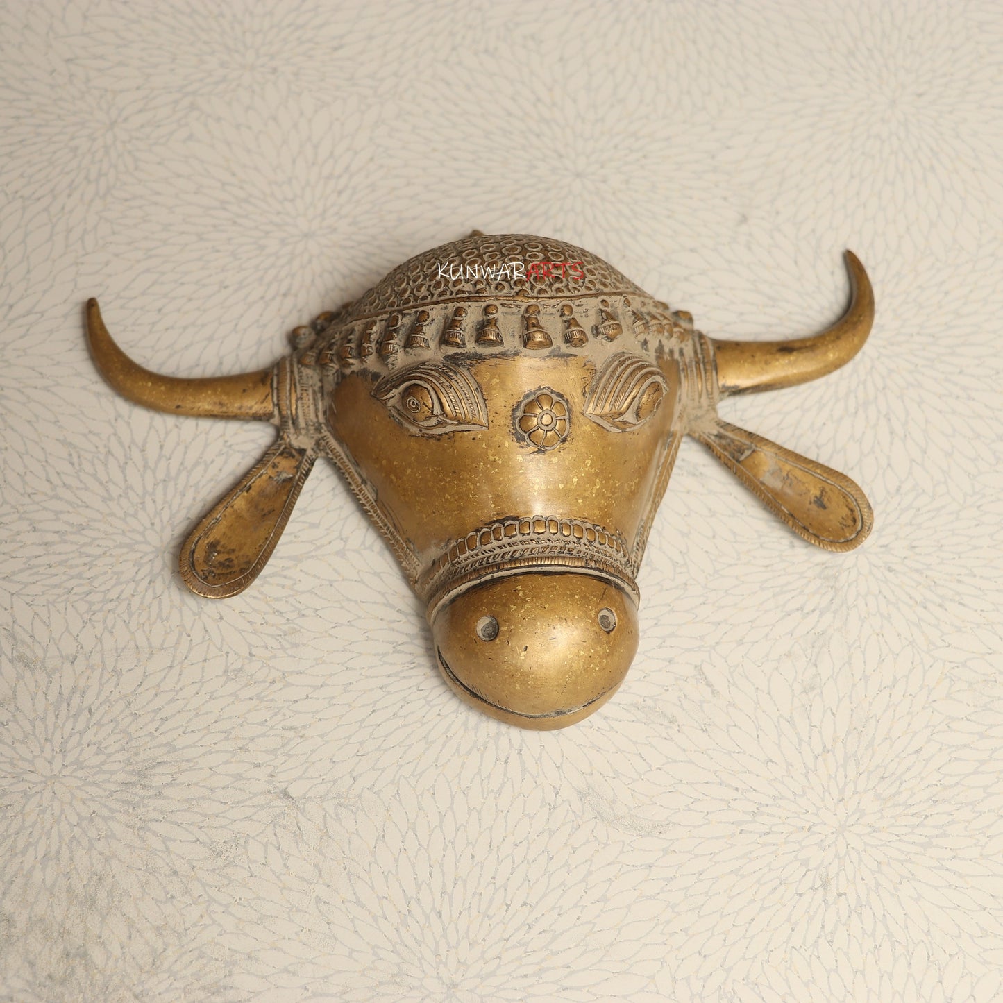 Décor Brass Bull Mask Wall Hanging
