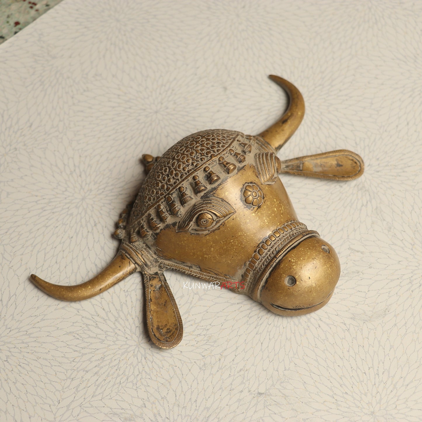 Décor Brass Bull Mask Wall Hanging