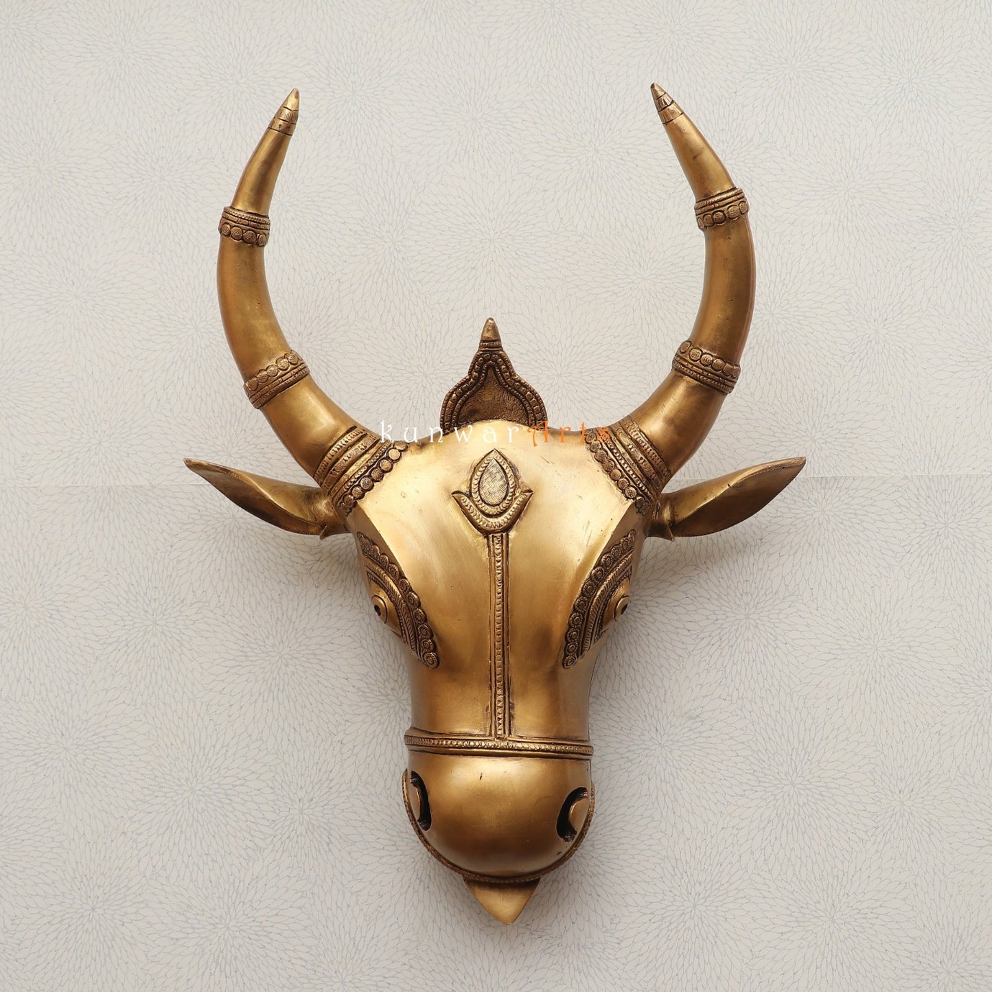 Decorative Brass Bull Mask Wall Hanging Accent