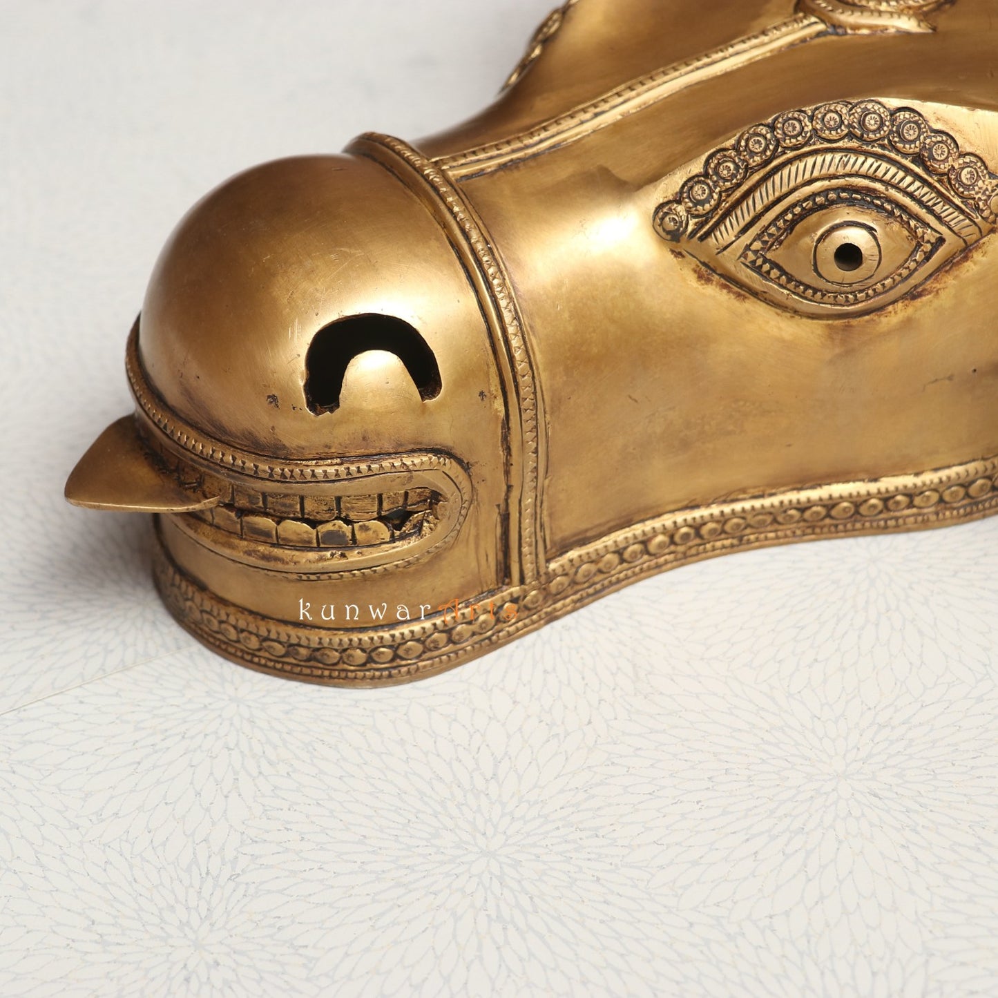 Decorative Brass Bull Mask Wall Hanging Accent