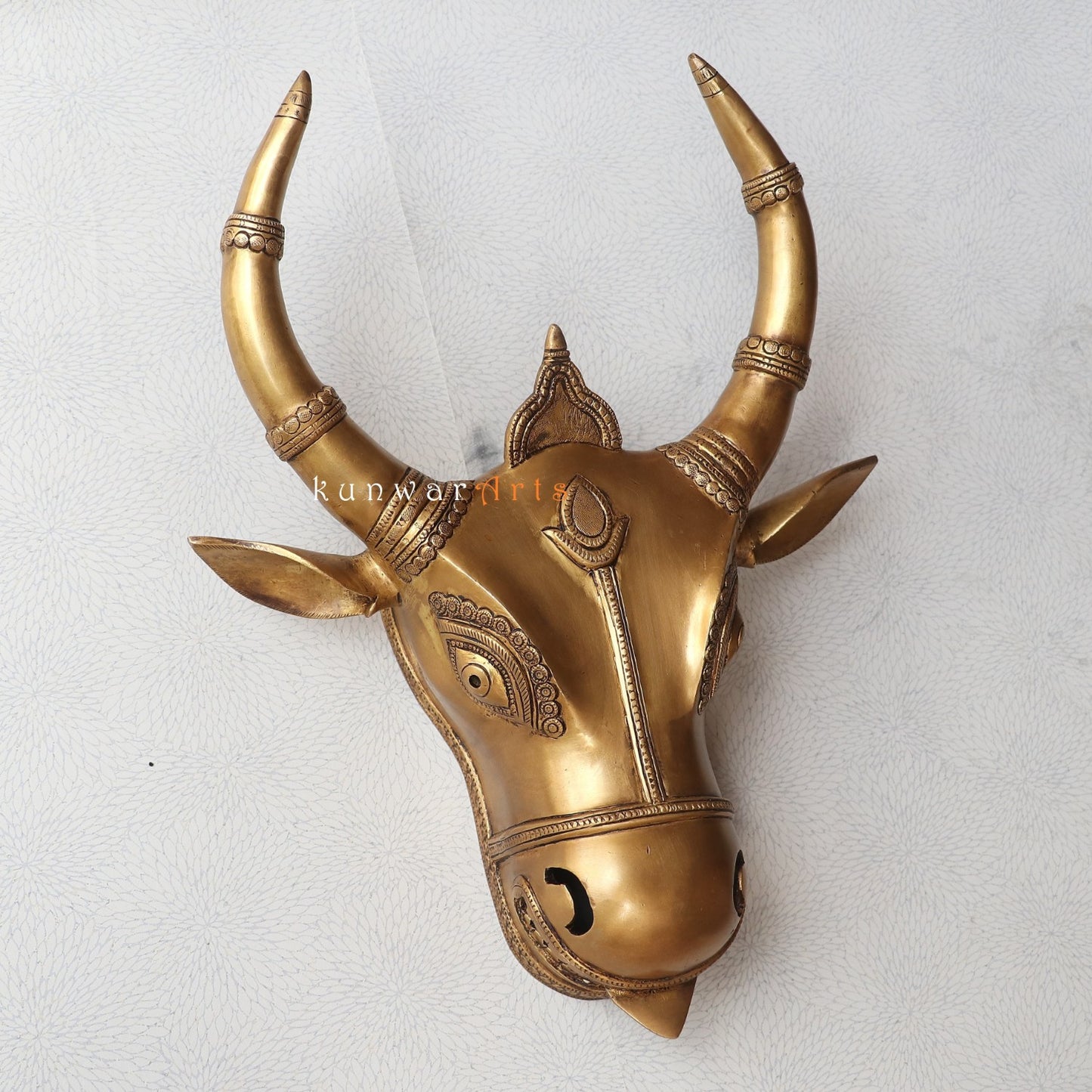 Decorative Brass Bull Mask Wall Hanging Accent