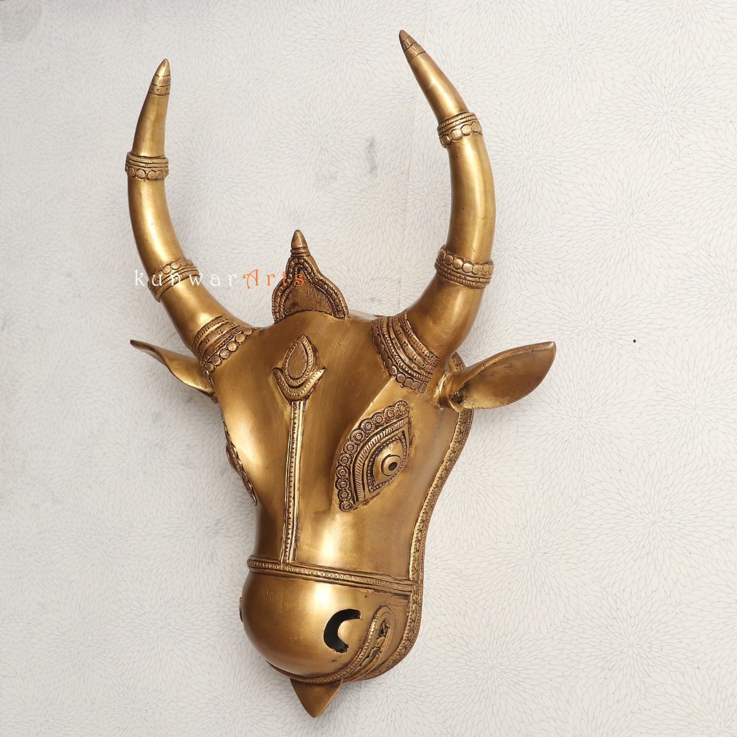 Decorative Brass Bull Mask Wall Hanging Accent