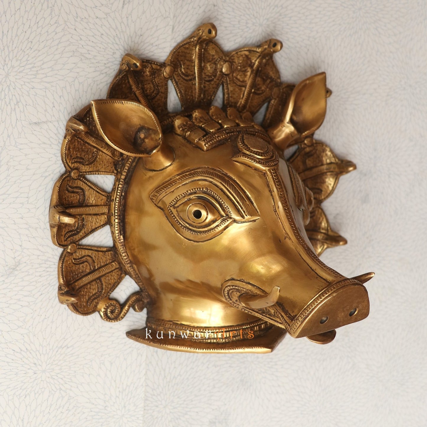 Divine Elegance Brass Varaha Wall Hanging for Home Décor