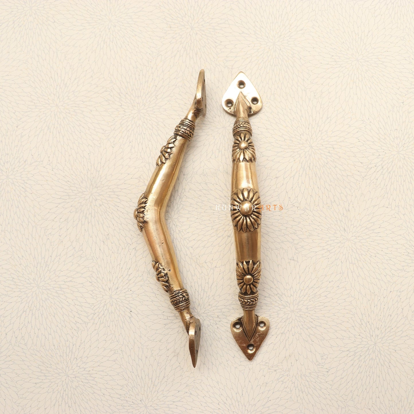 Brass Floral Door Handles