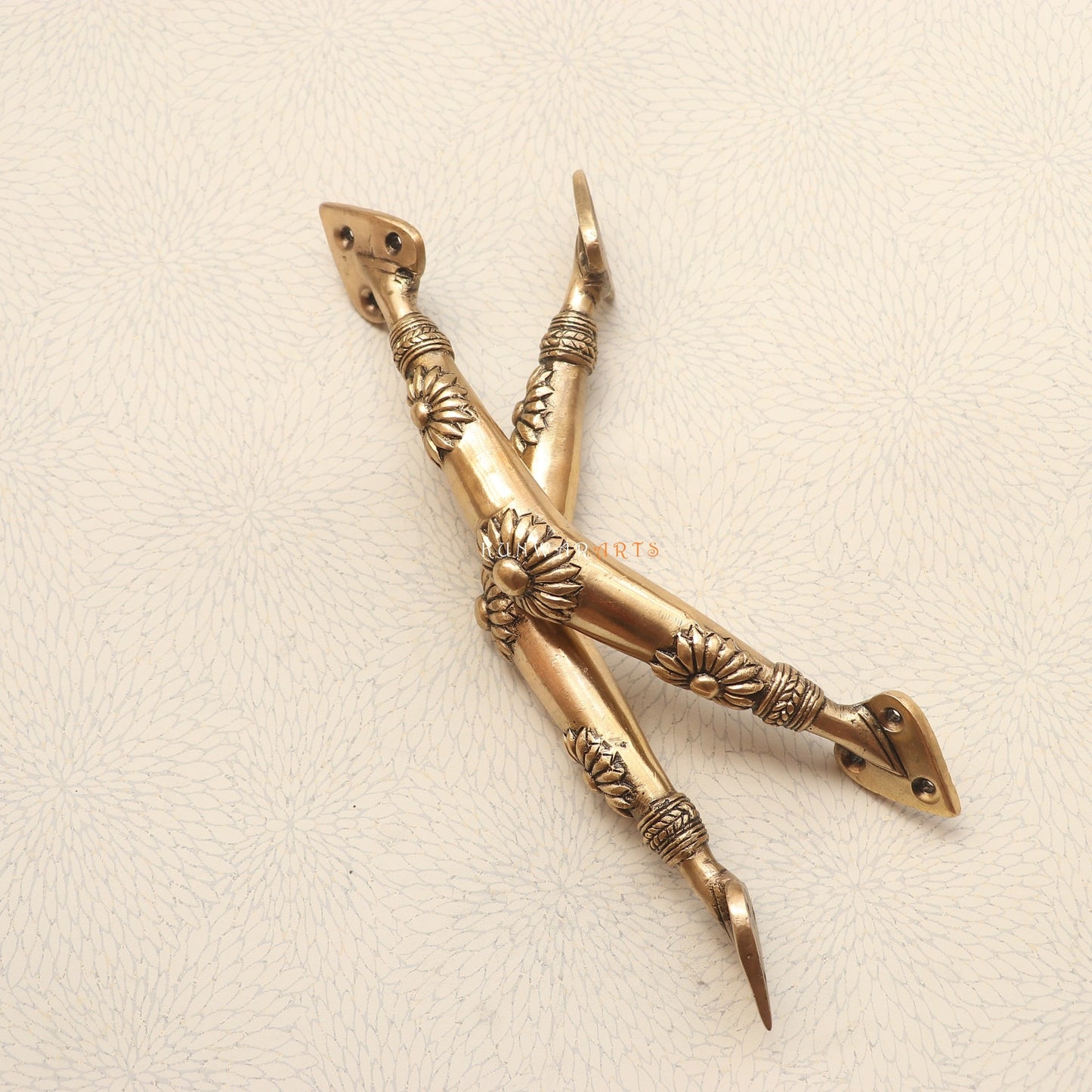 Brass Floral Door Handles