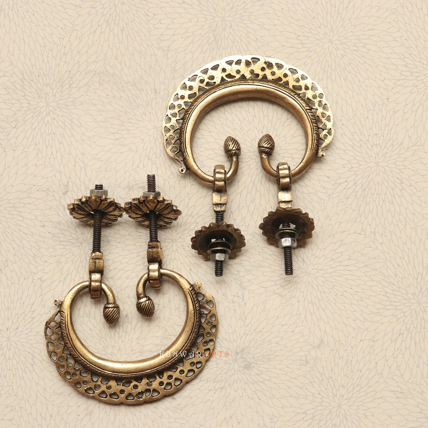 Brass Décor Door Handles Set of 2 Pieces