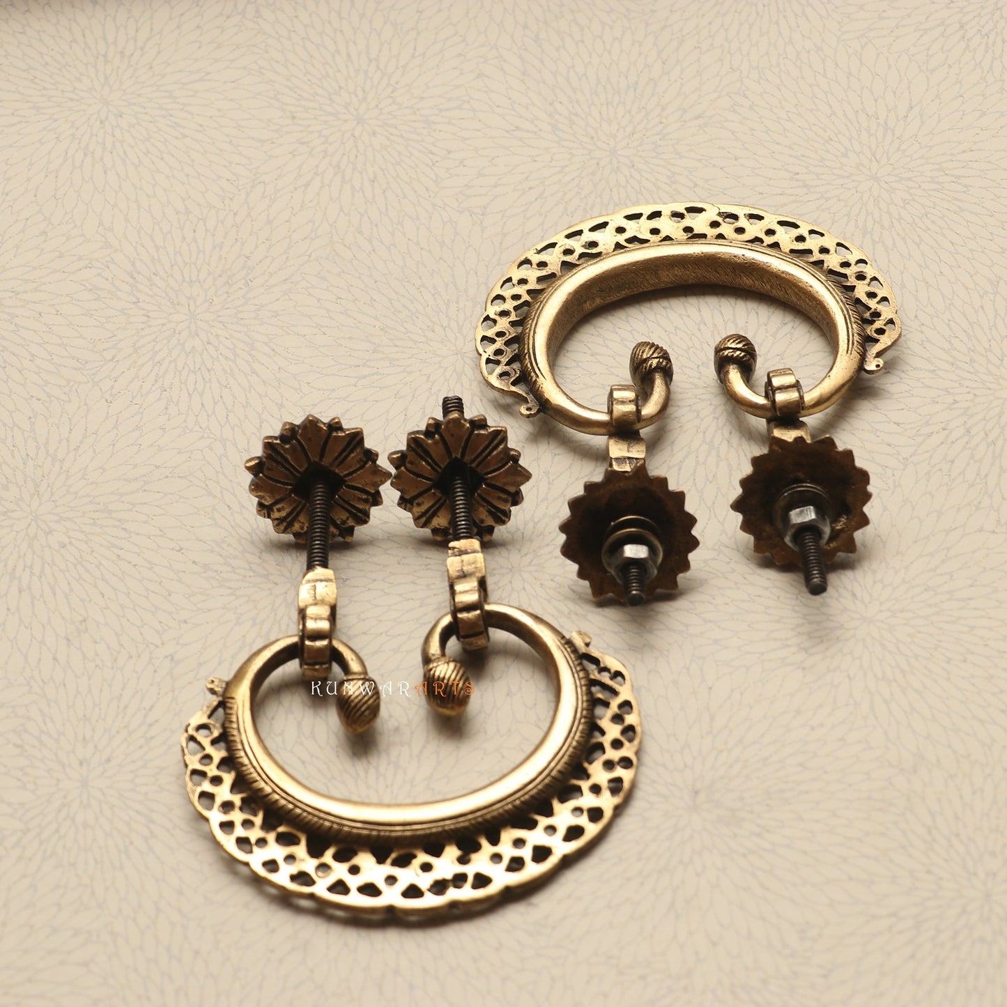 Brass Décor Door Handles Set of 2 Pieces