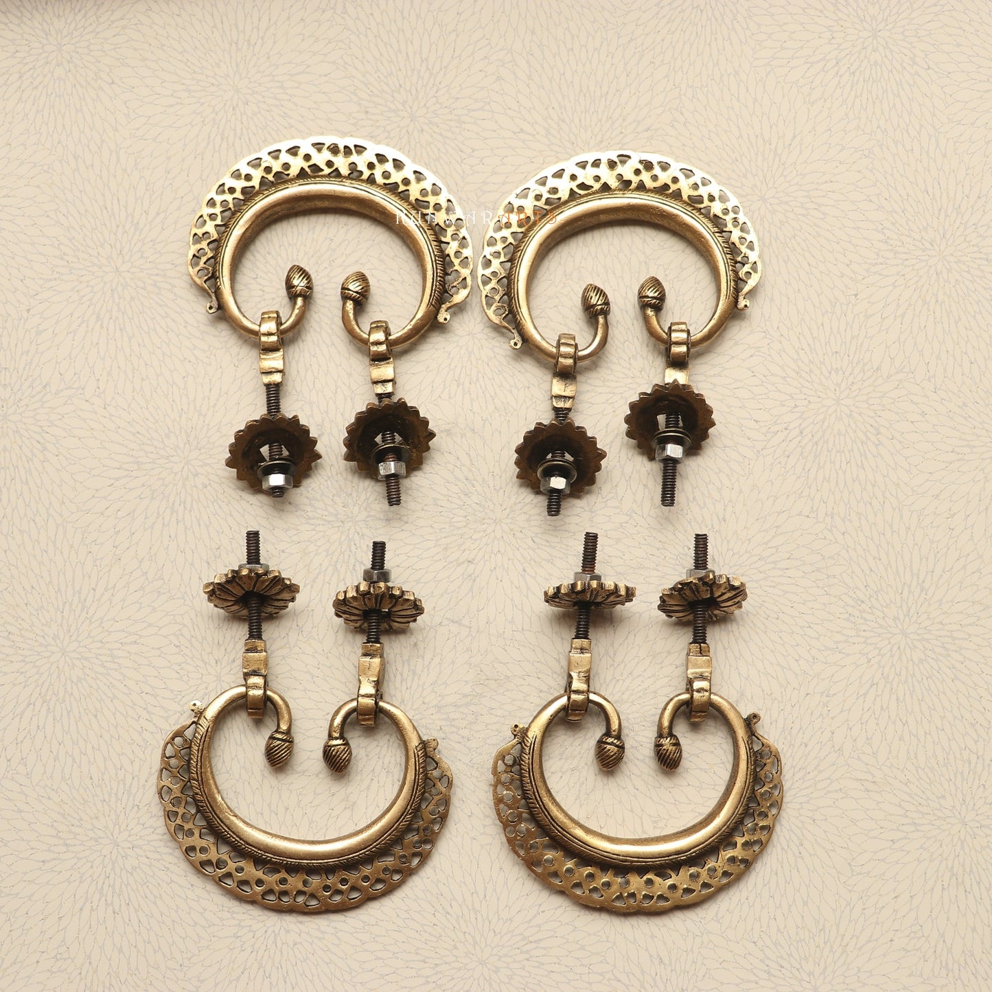 Brass Décor Door Handles Set of 4 Pieces
