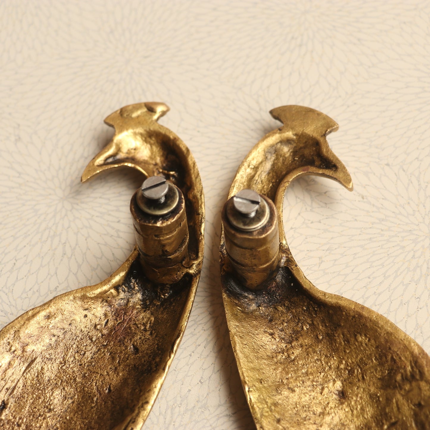 Brass Decorative Peacock Door Handles 46 cm