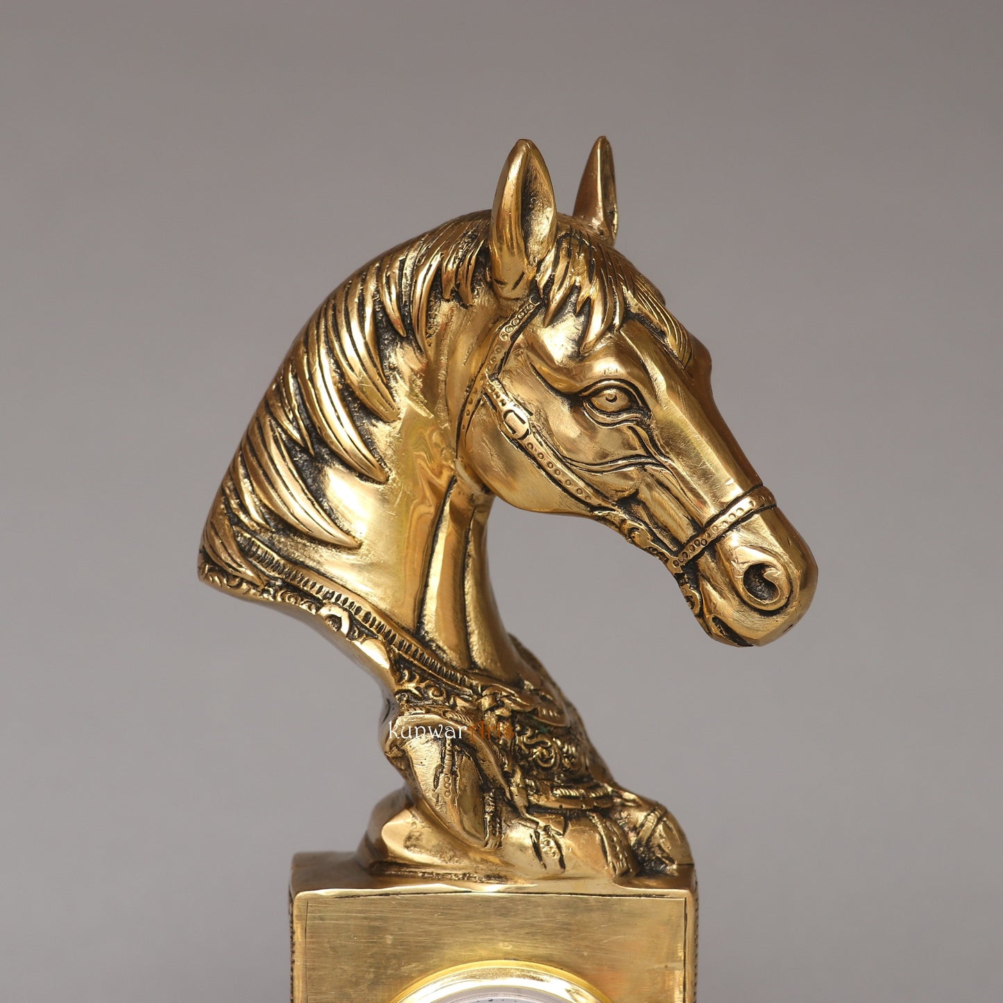 Galloping Through Brass Decorative Horse Clock Watch