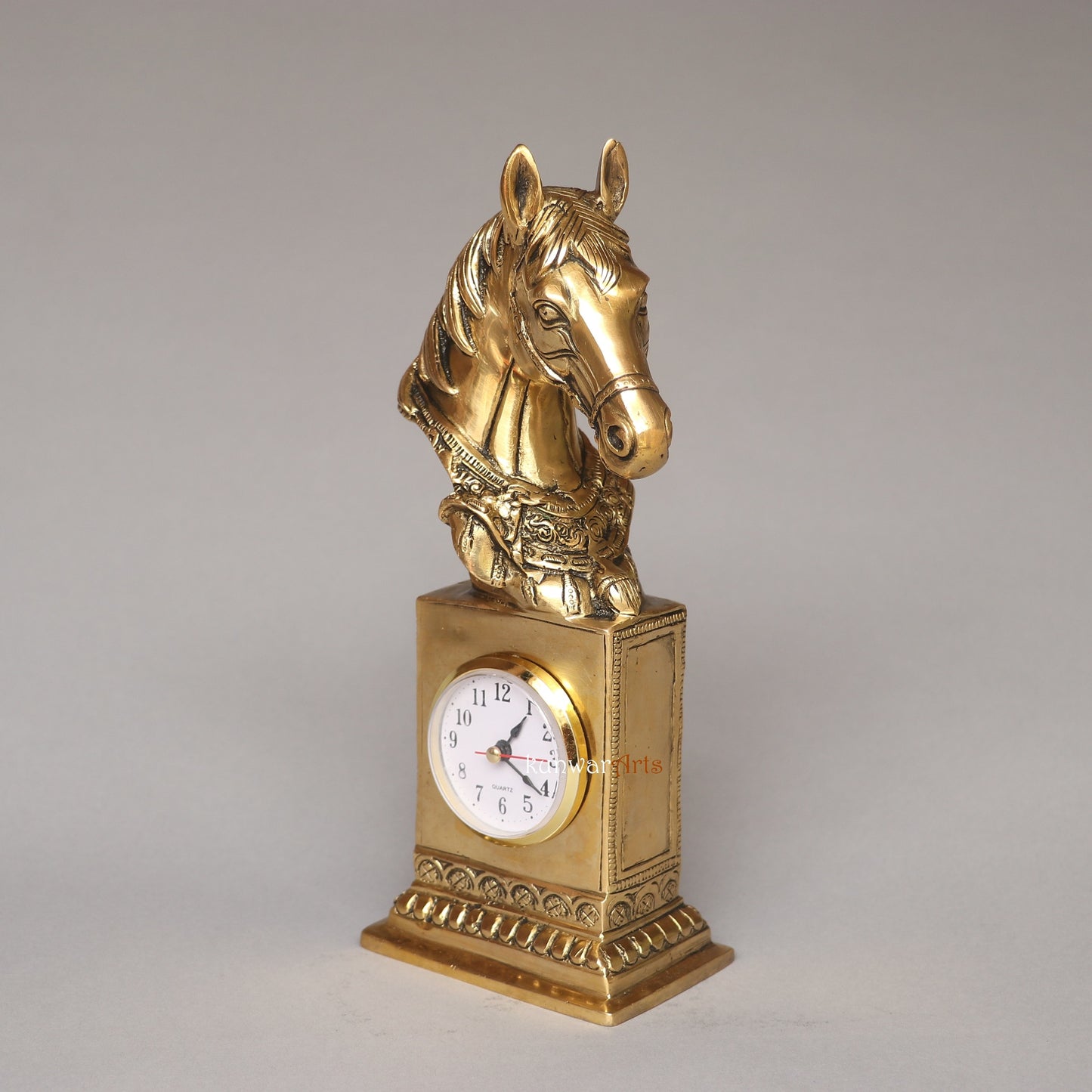 Galloping Through Brass Decorative Horse Clock Watch
