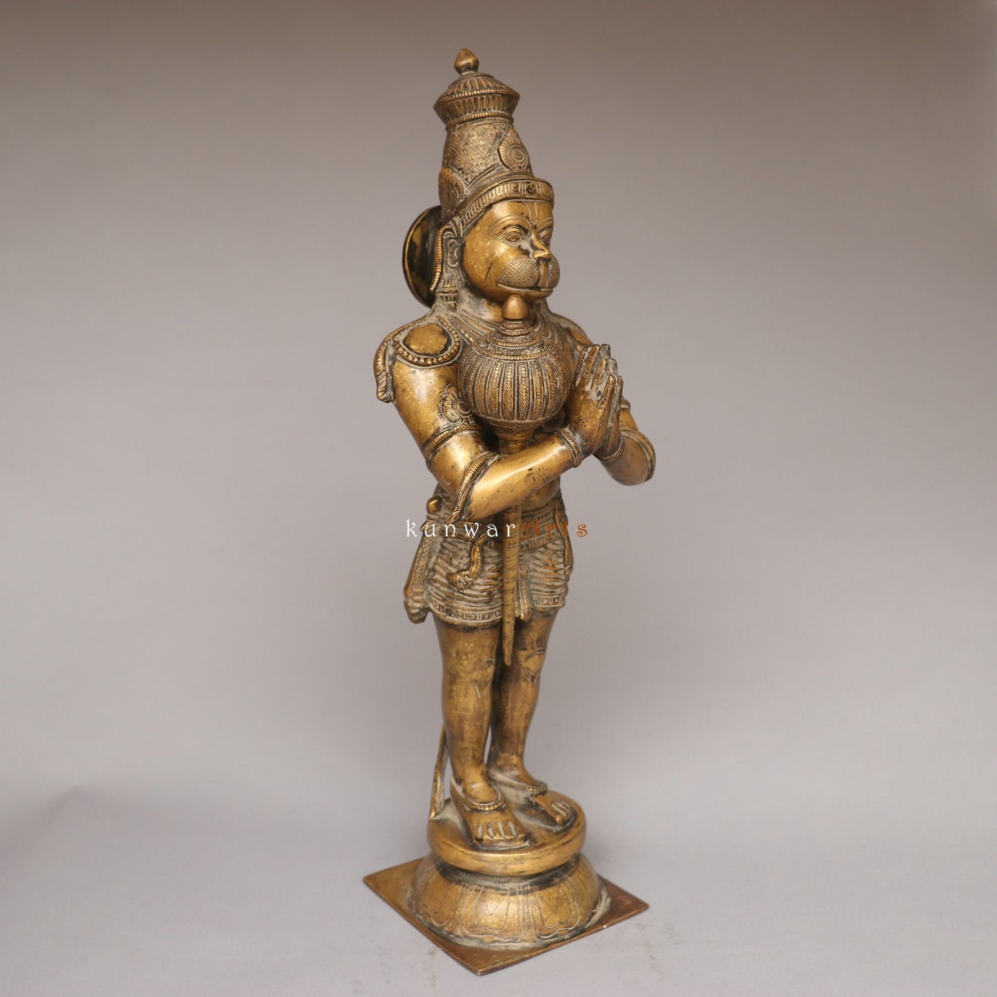 brass Hanuman idol 21.5"