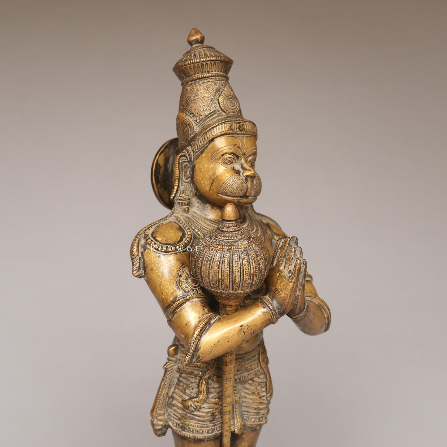 brass Hanuman idol 21.5"