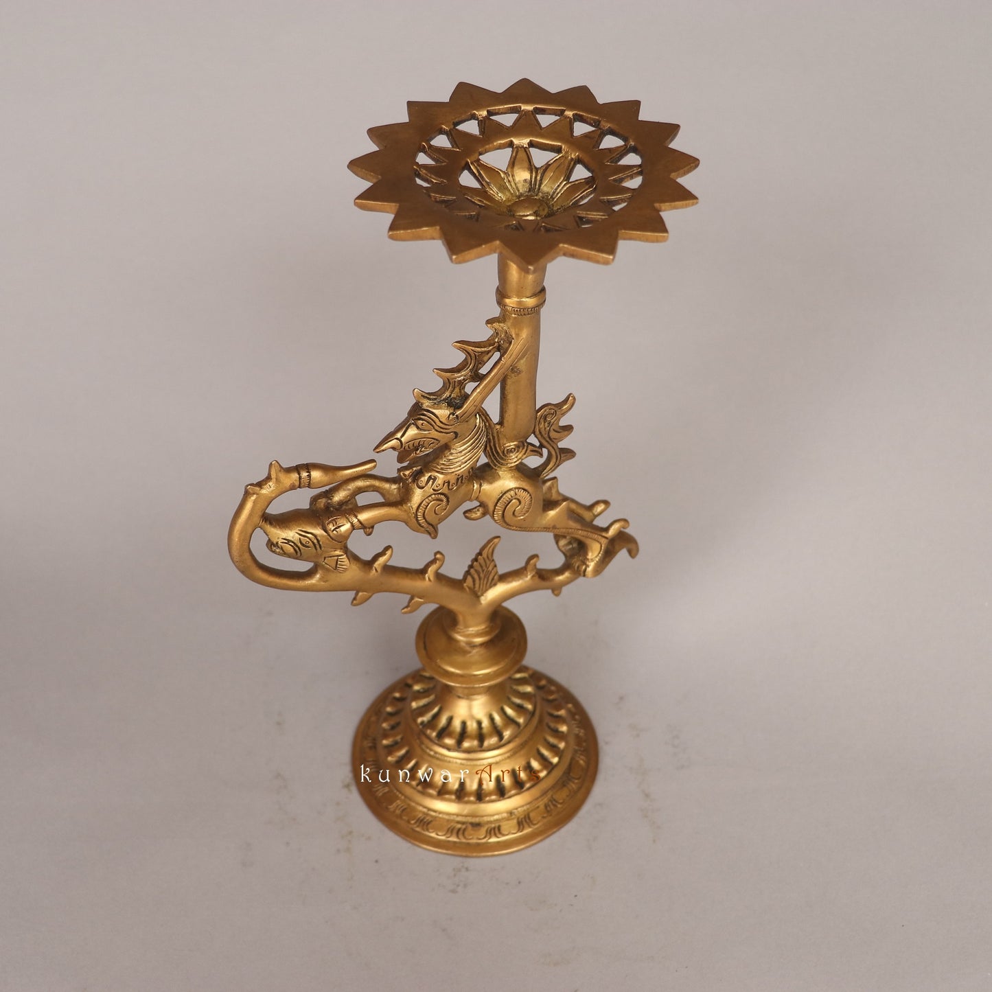 Bhunes Brass Yali Candle Holder Figurine