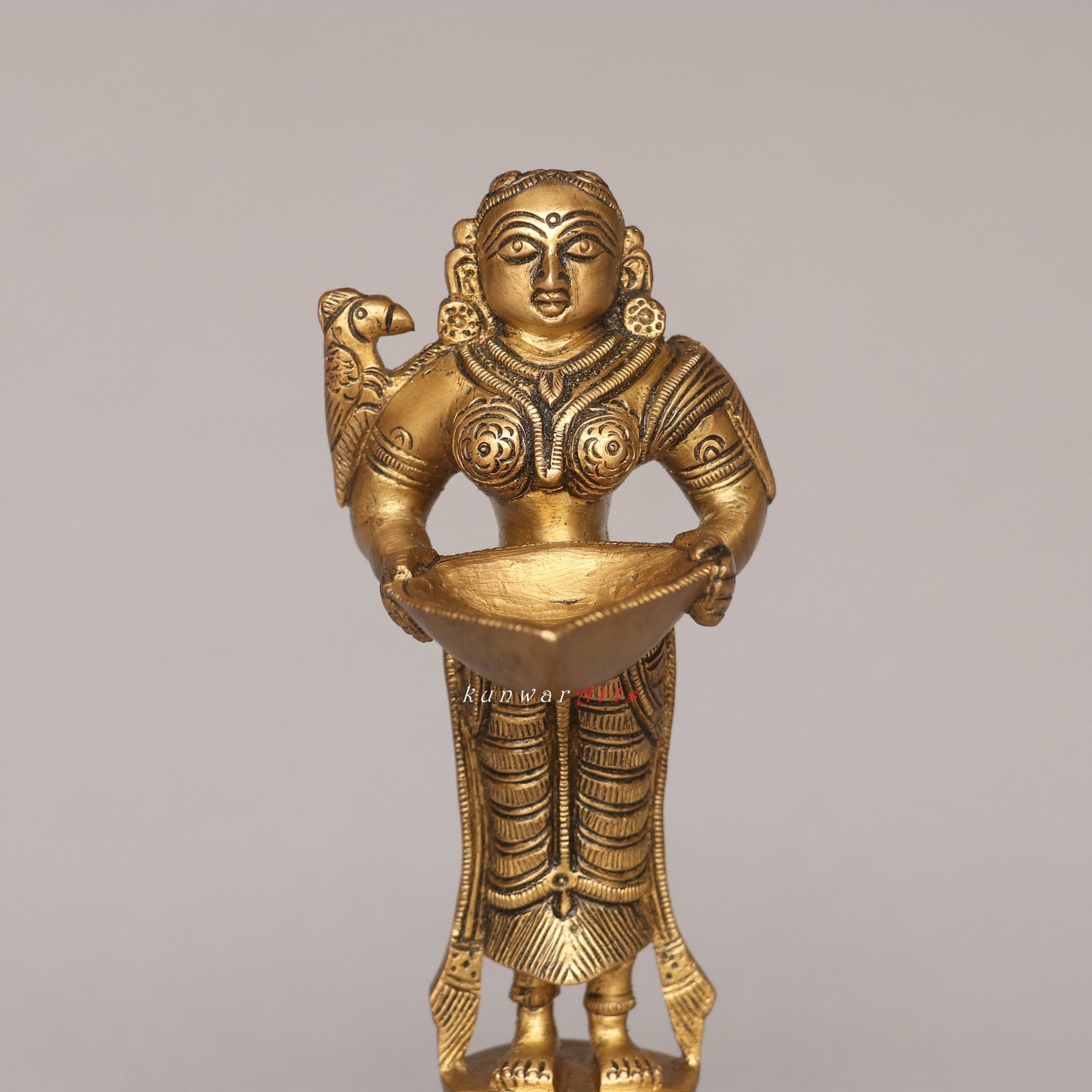 Brass Deep Lakshmi Diya Oil Lamp Décor Figurine
