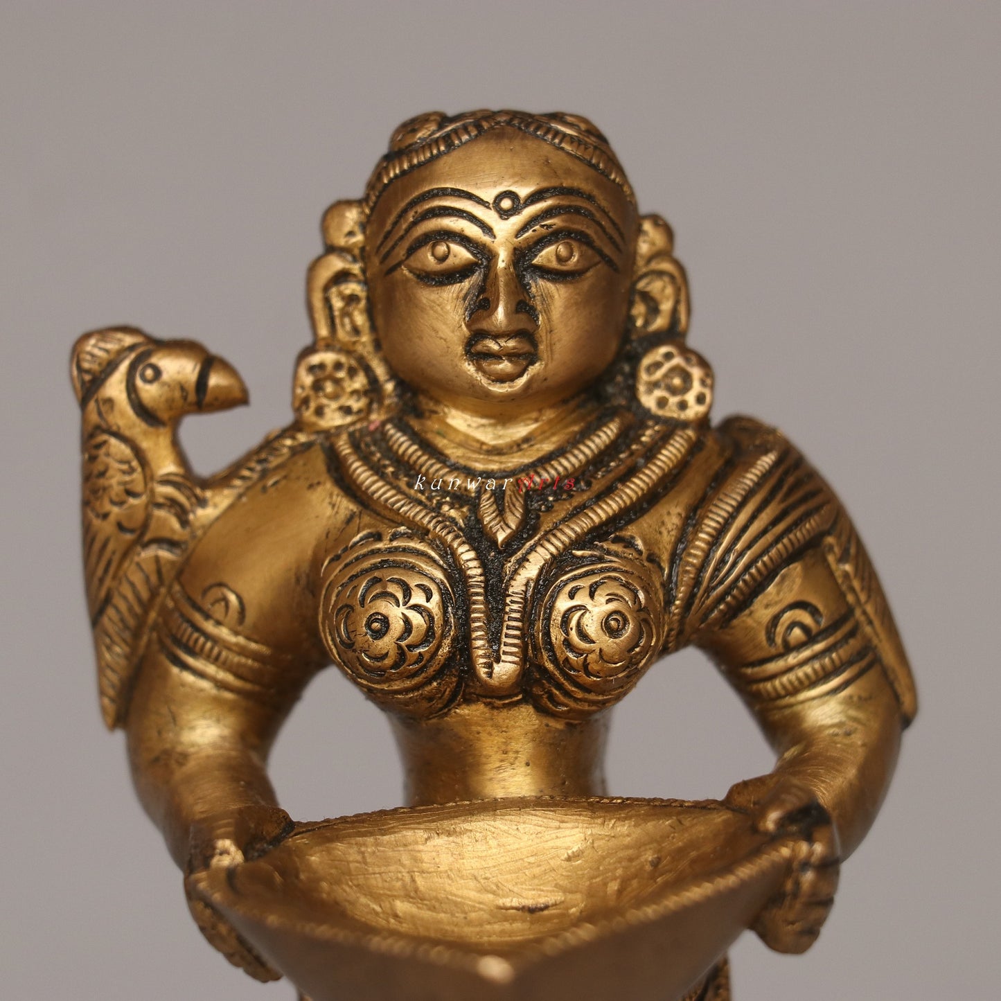 Brass Deep Lakshmi Diya Oil Lamp Décor Figurine