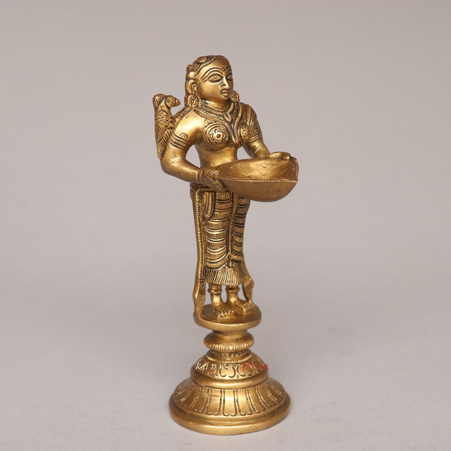 Brass Deep Lakshmi Diya Oil Lamp Décor Figurine