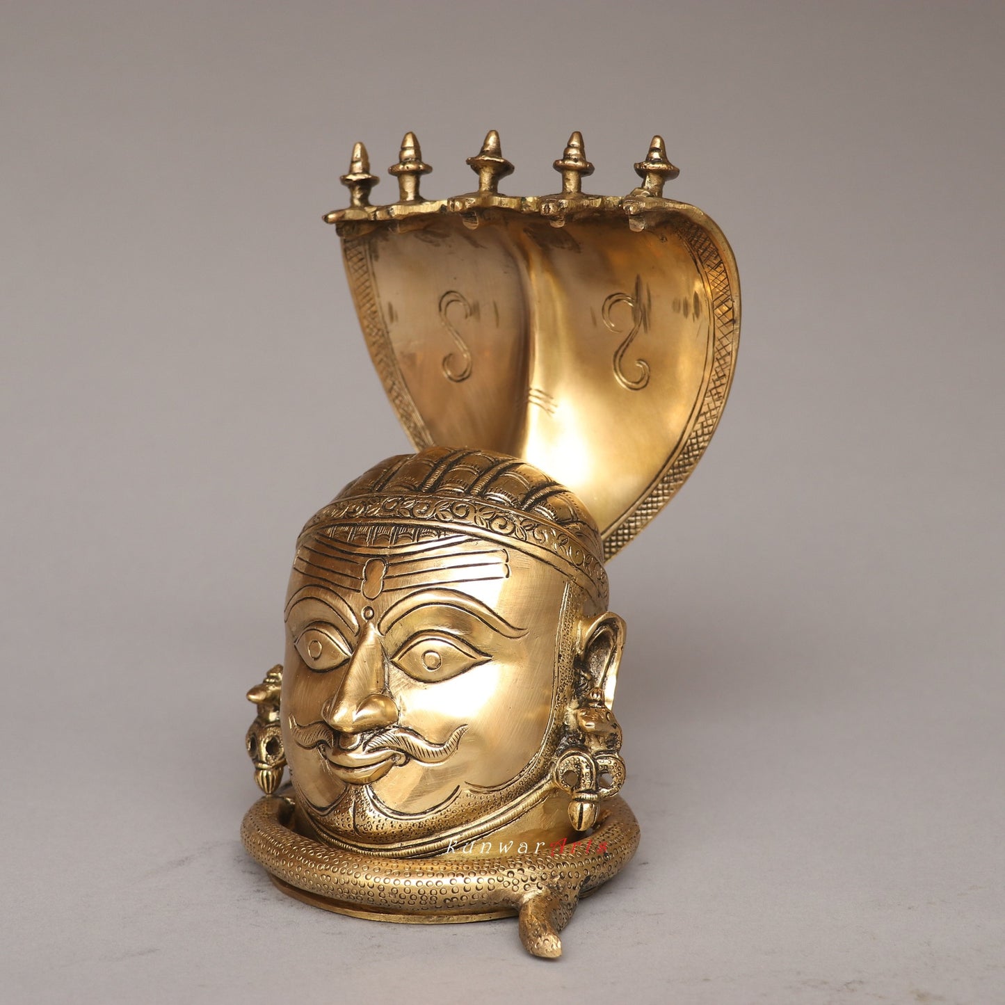 Brass Shiva Mukhalingam Head With Nagabharanam
