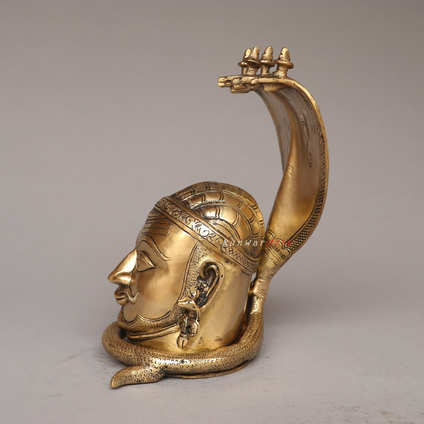 Brass Shiva Mukhalingam Head With Nagabharanam