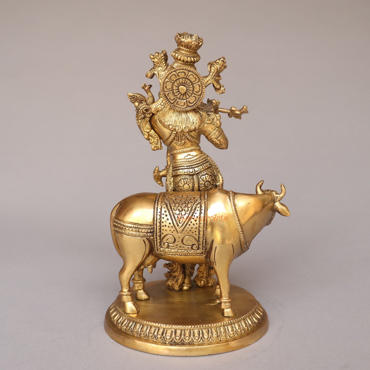 Brass Cow Krishna Idol