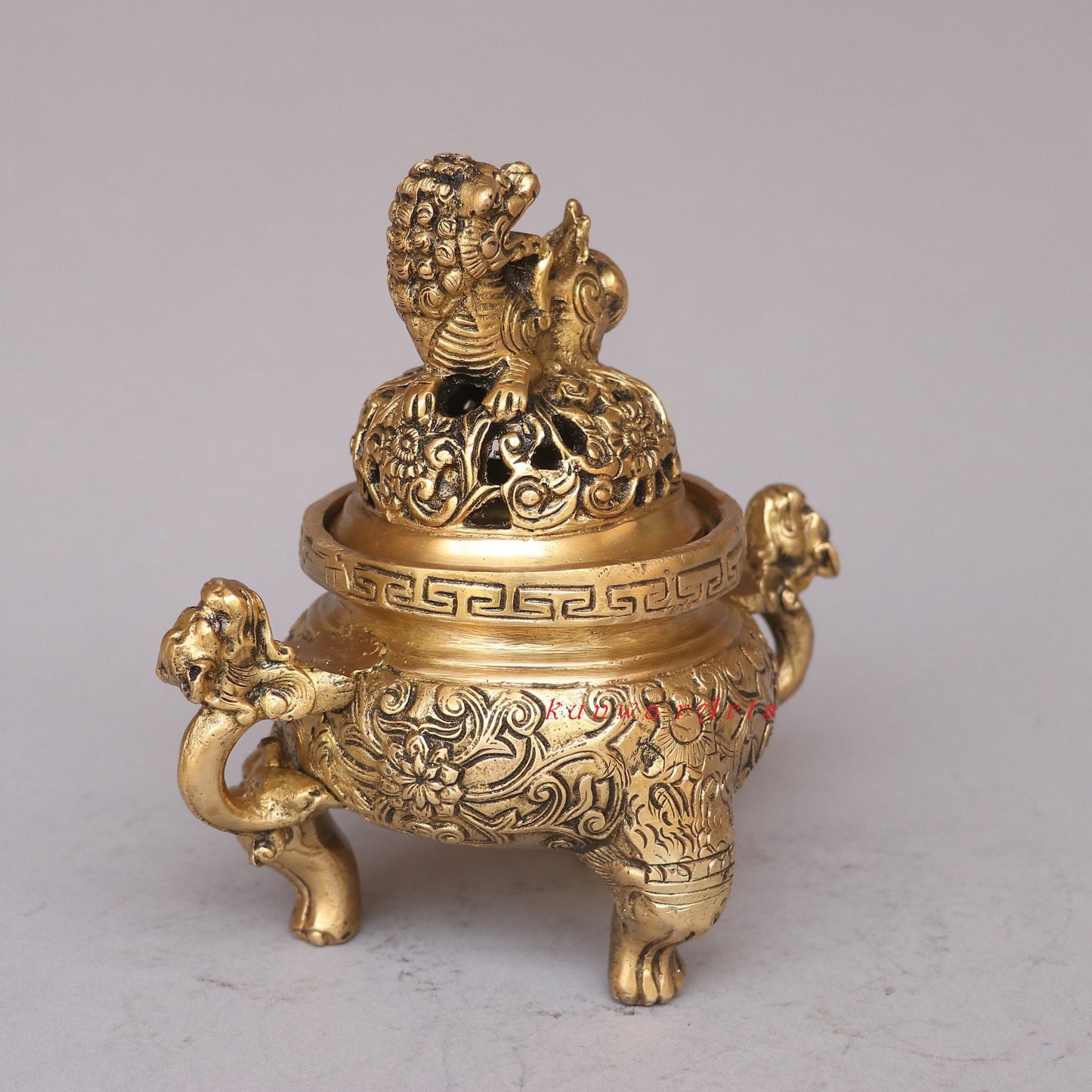 Bhunes Brass Decorative Dragons Incense Burner
