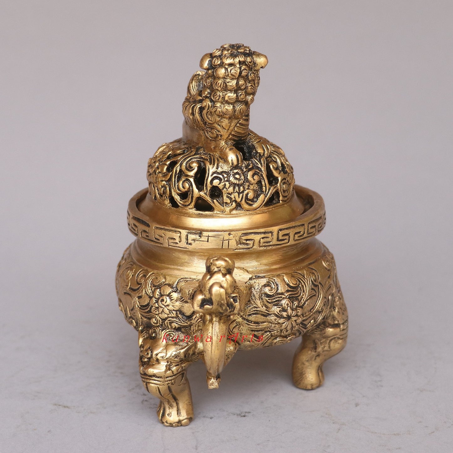 Bhunes Brass Decorative Dragons Incense Burner