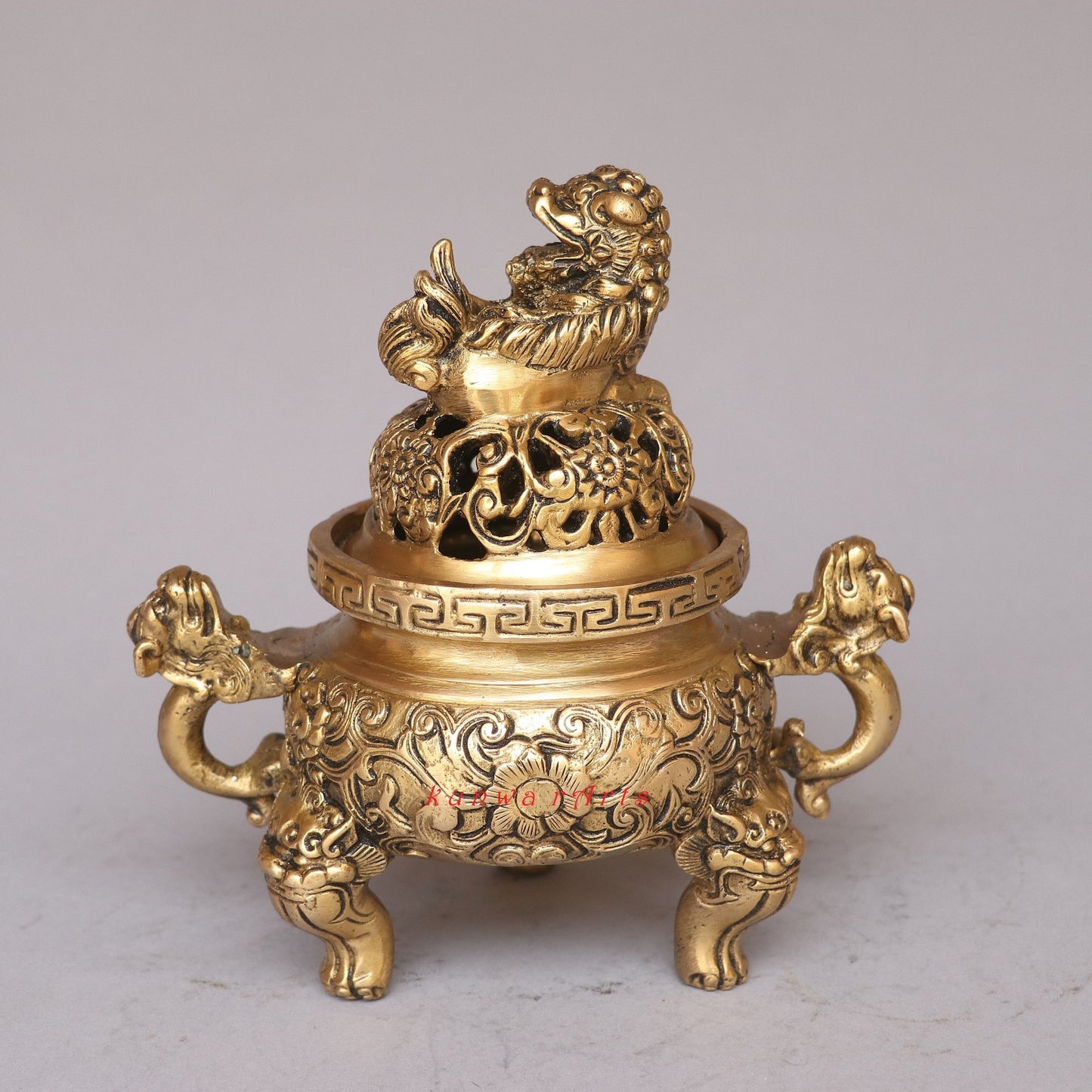 Bhunes Brass Decorative Dragons Incense Burner