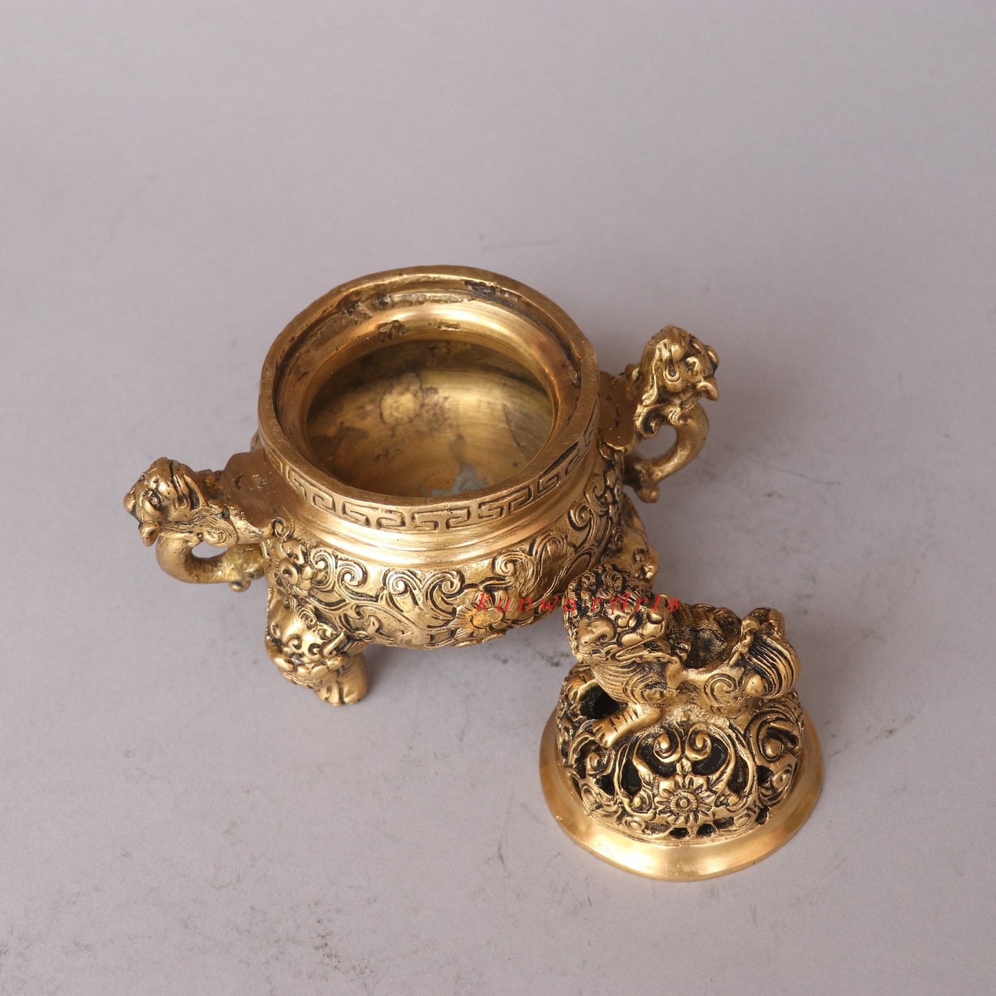 Bhunes Brass Decorative Dragons Incense Burner