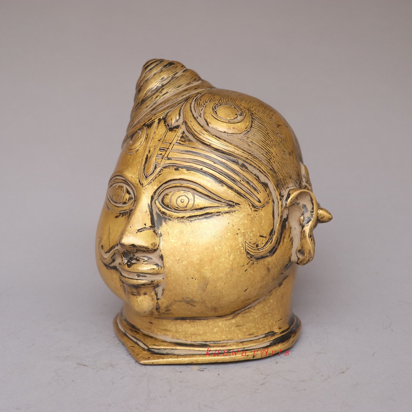Divine Fusion of Shiva and Parvati Ardhanarisavara Head