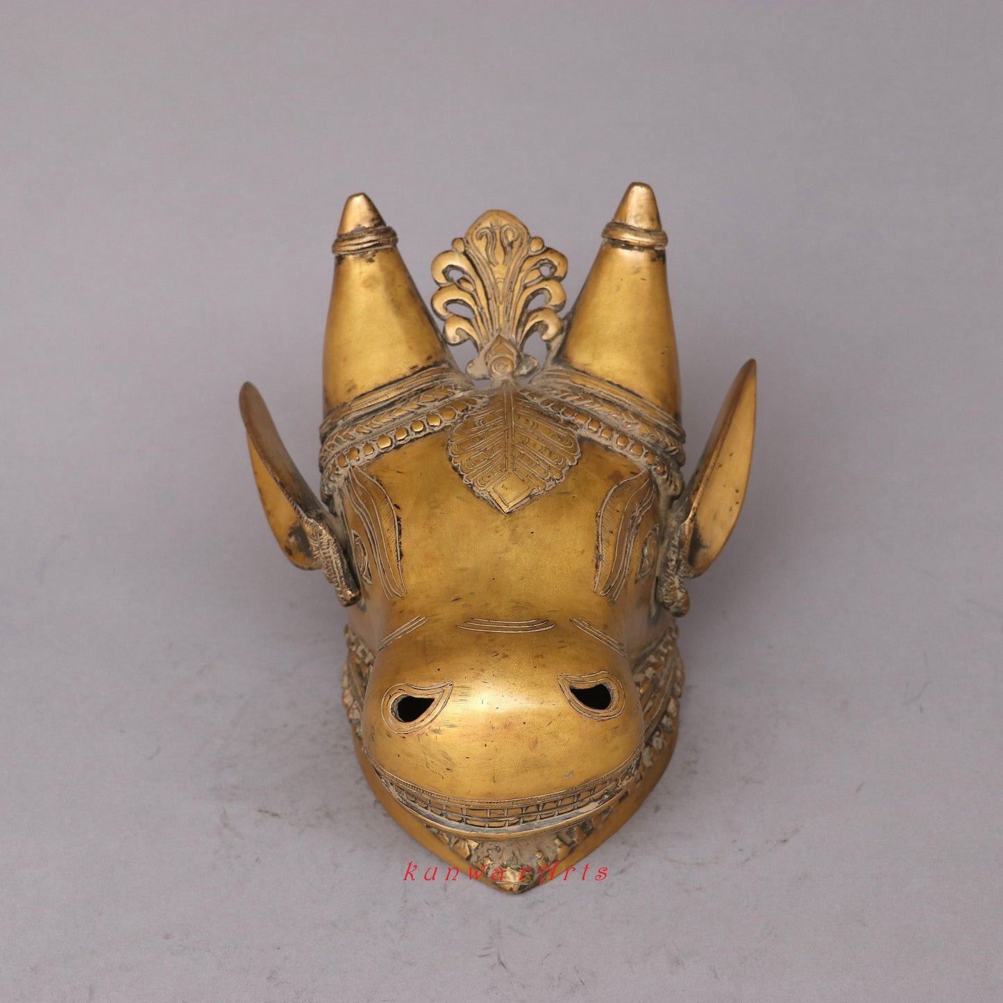Décor Brass Bull Mask Wall Hanging Accent