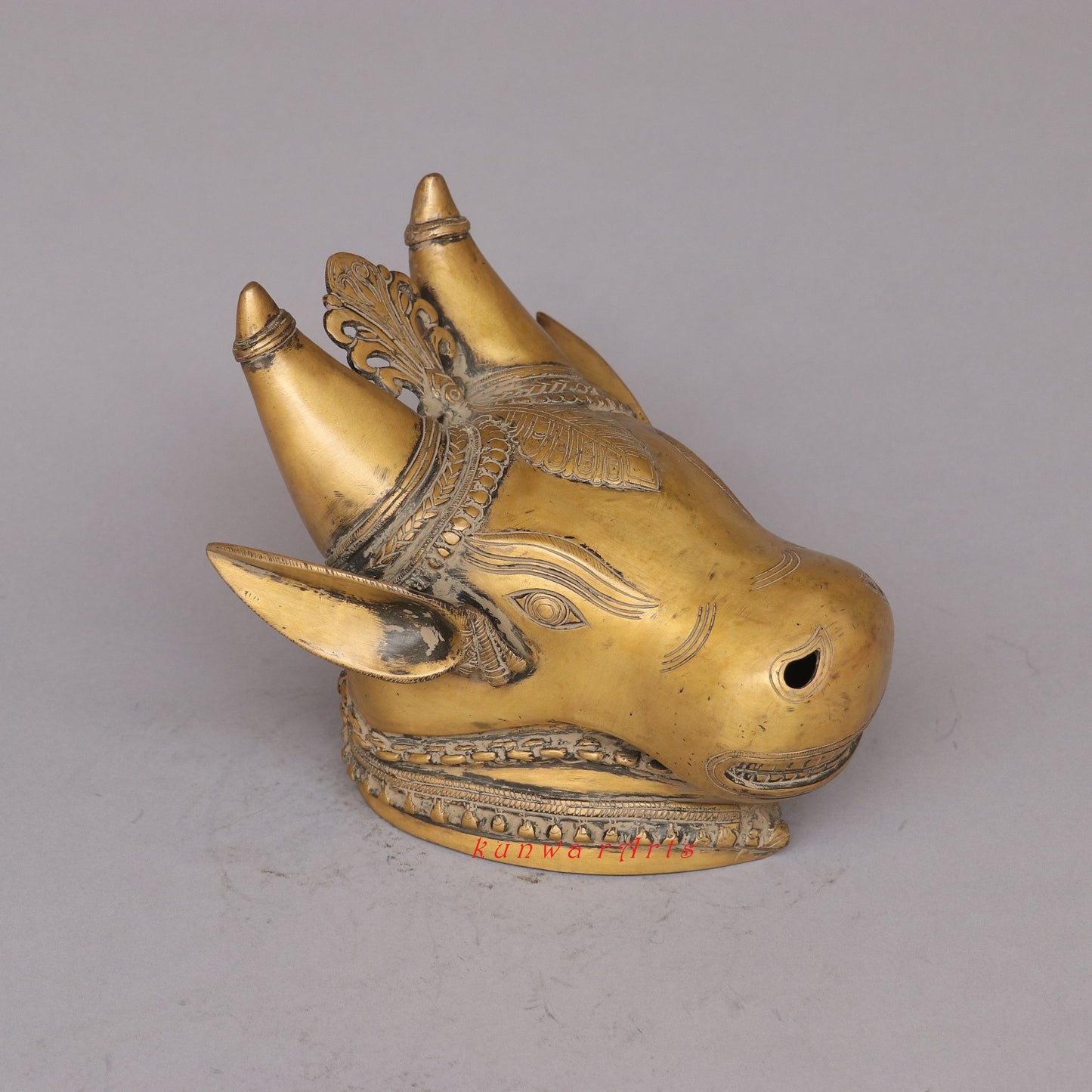 Décor Brass Bull Mask Wall Hanging Accent