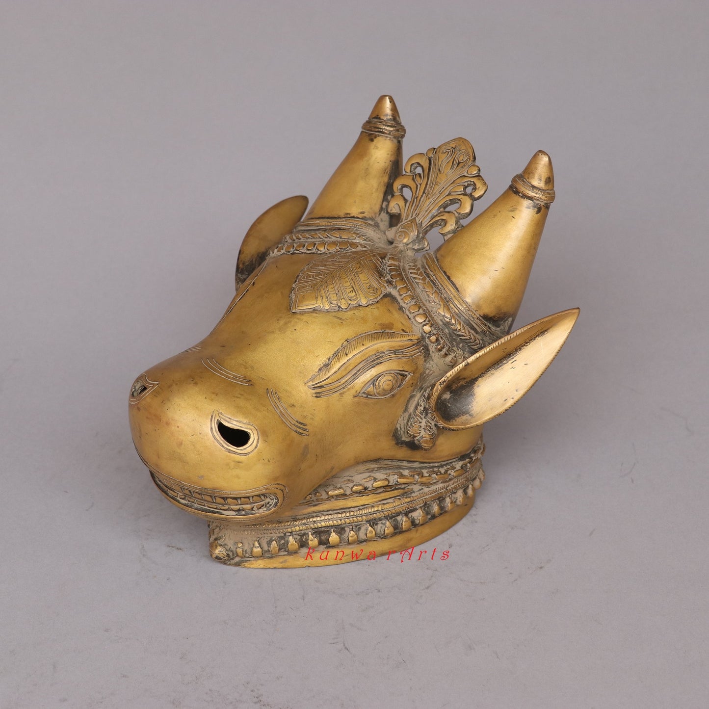 Décor Brass Bull Mask Wall Hanging Accent