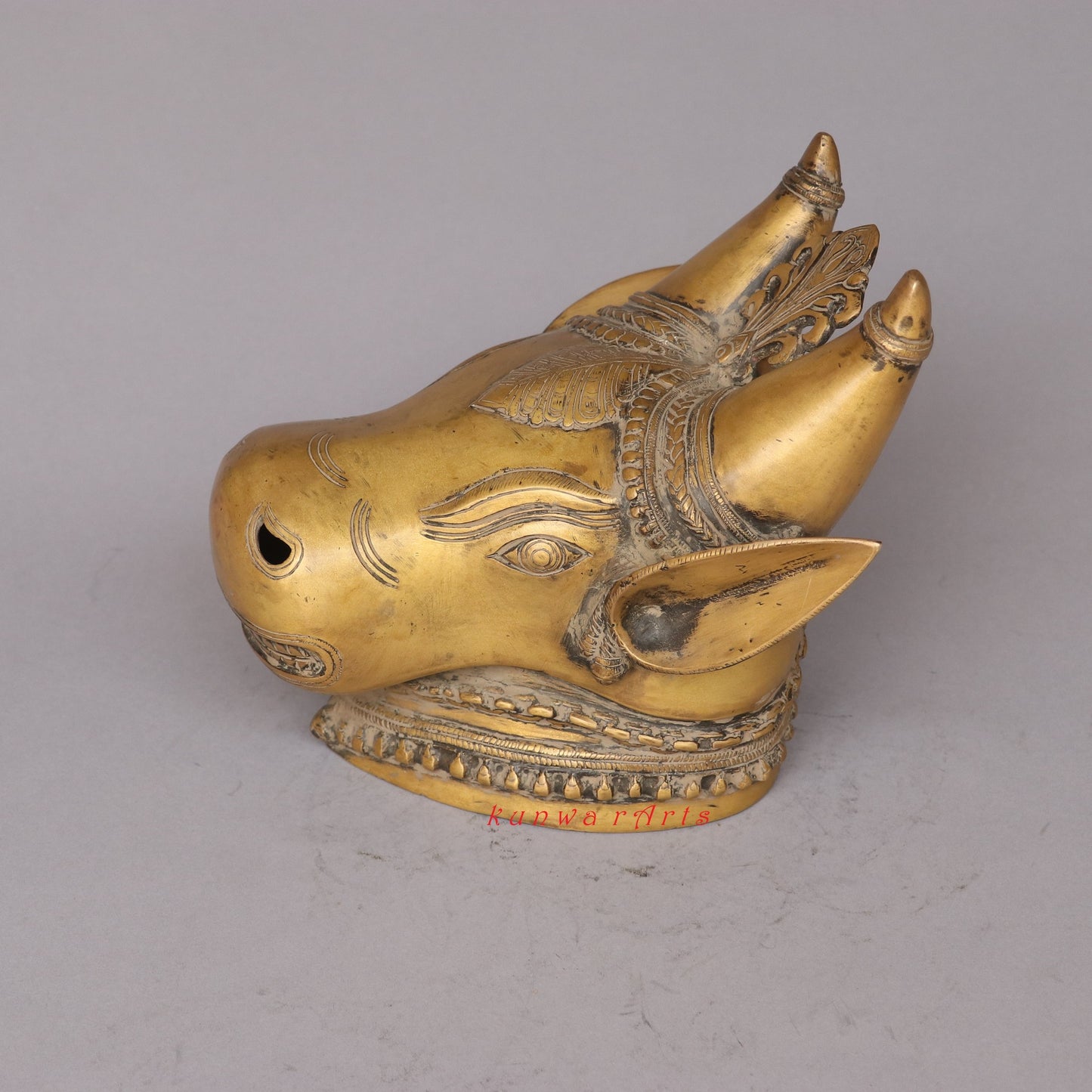 Décor Brass Bull Mask Wall Hanging Accent