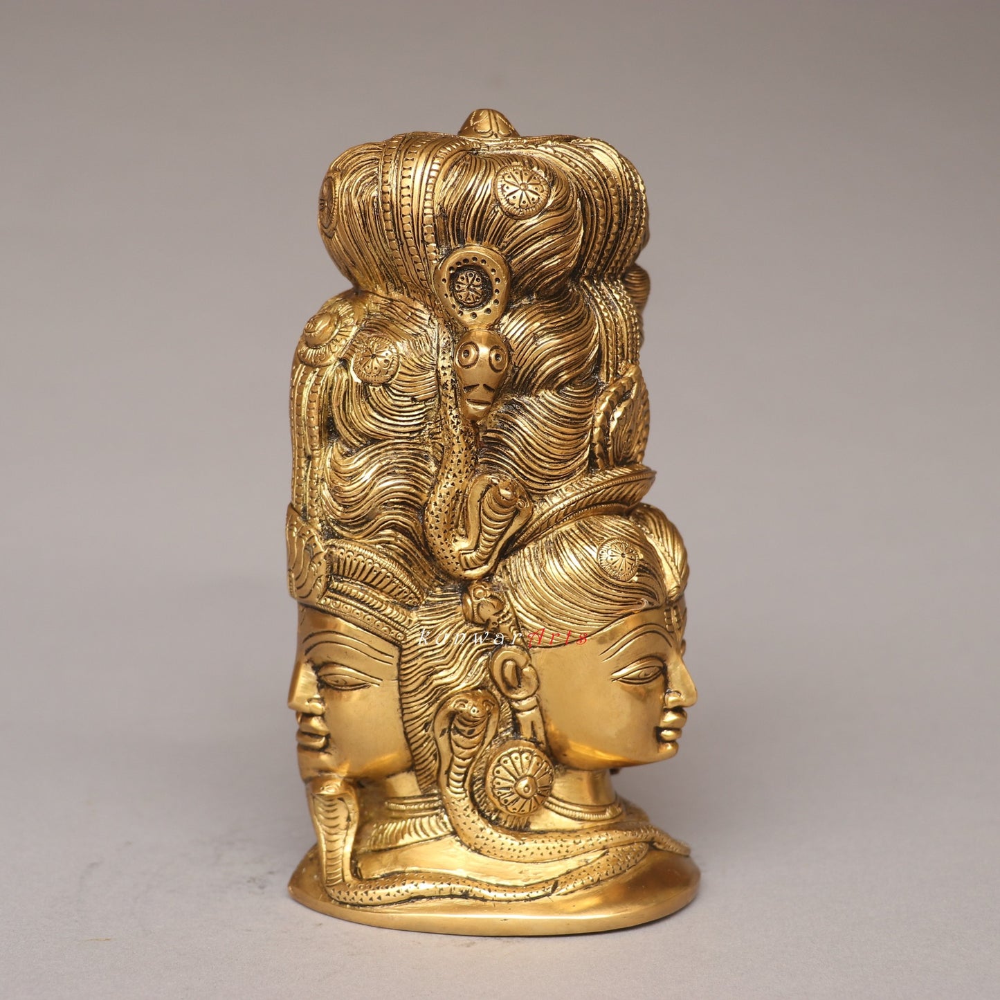 Divine Fusion of Shiva and Parvati 3 Faces Behind Parvati
