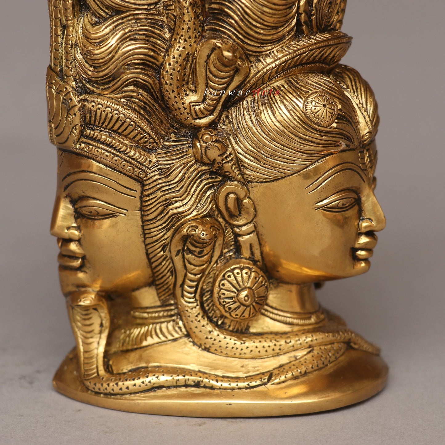 Divine Fusion of Shiva and Parvati 3 Faces Behind Parvati