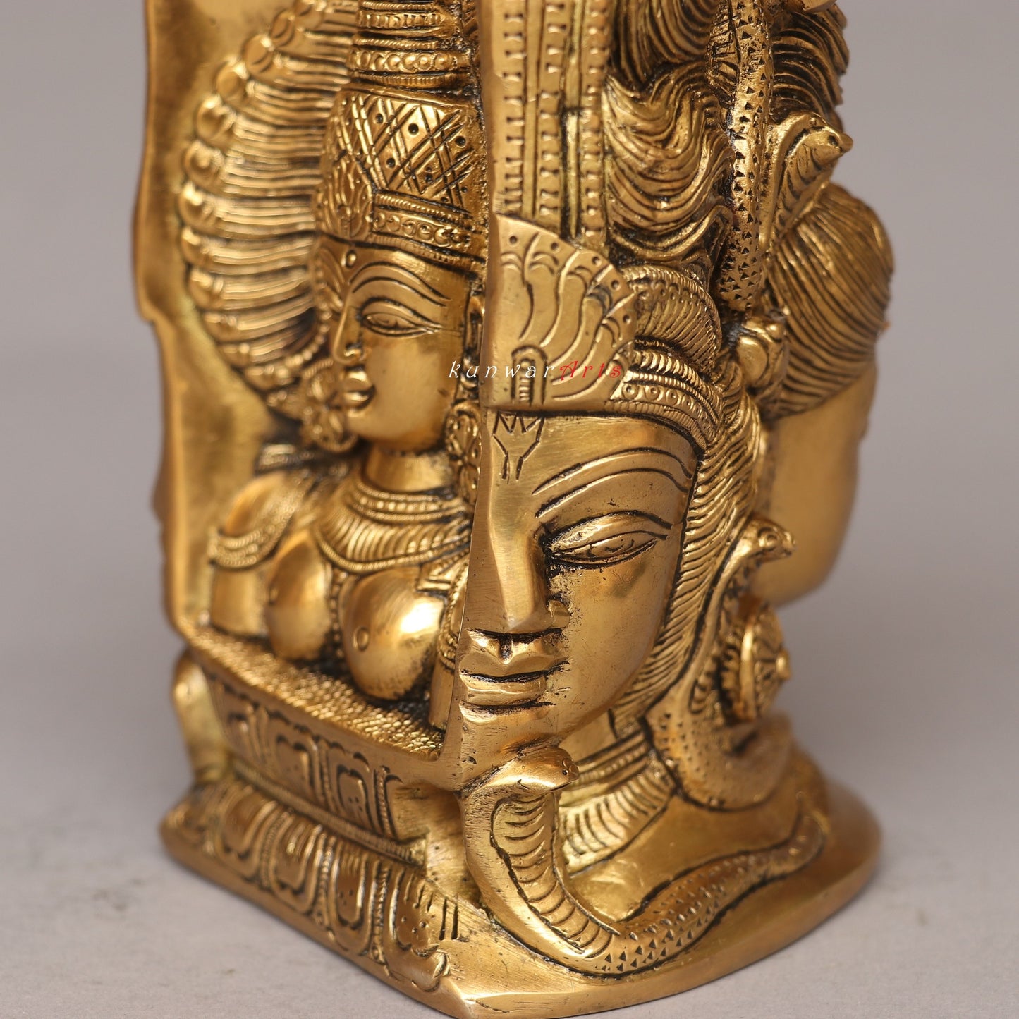 Divine Fusion of Shiva and Parvati 3 Faces Behind Parvati