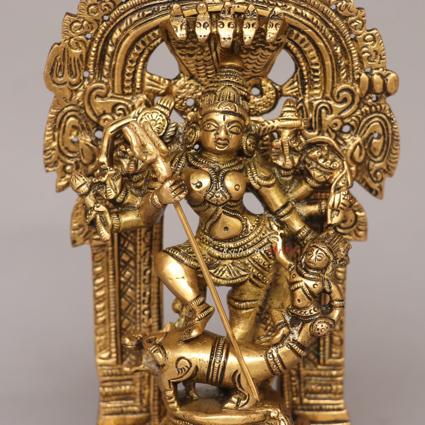 Brass Goddess Durga (Mahisasur Mardini) Idol