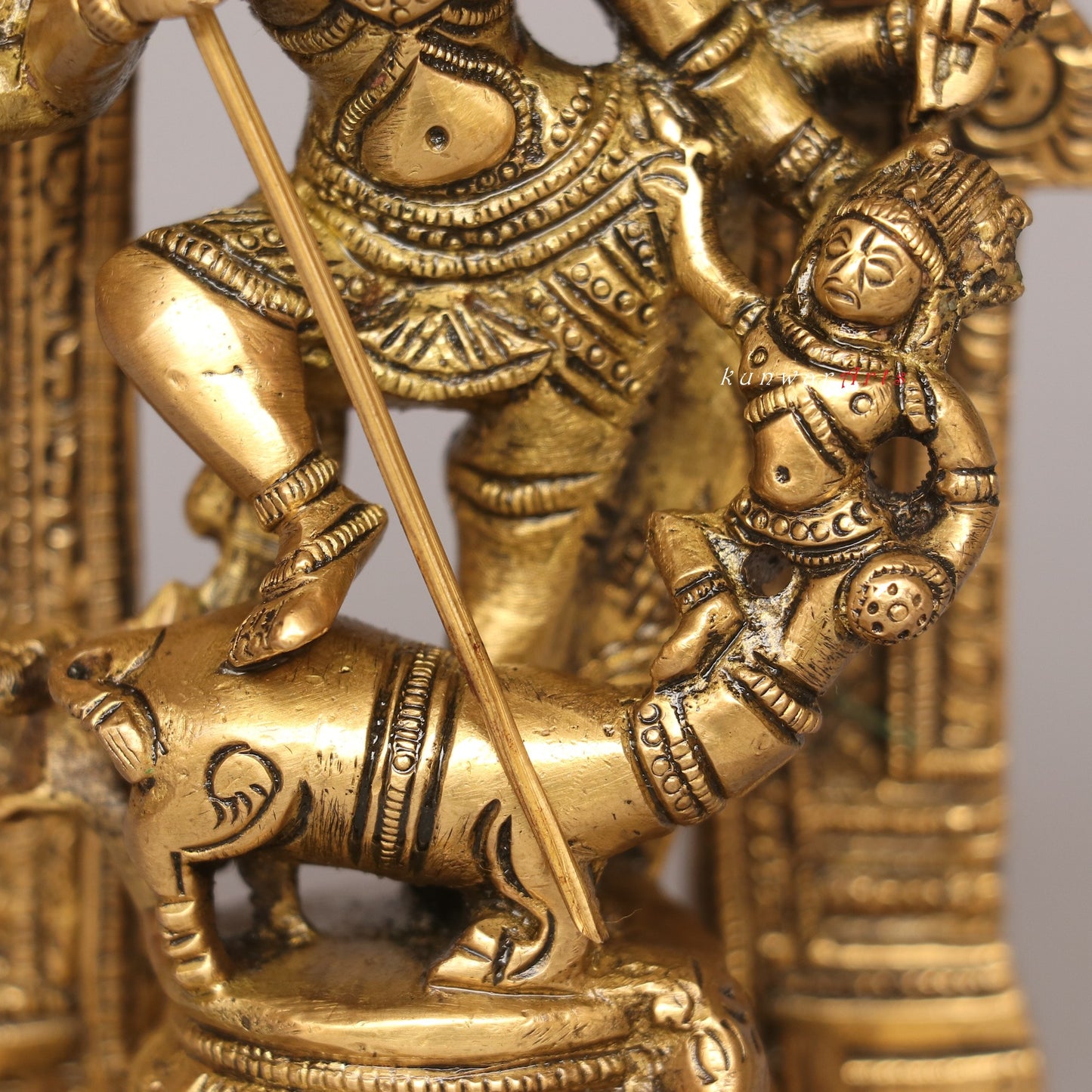 Brass Goddess Durga (Mahisasur Mardini) Idol