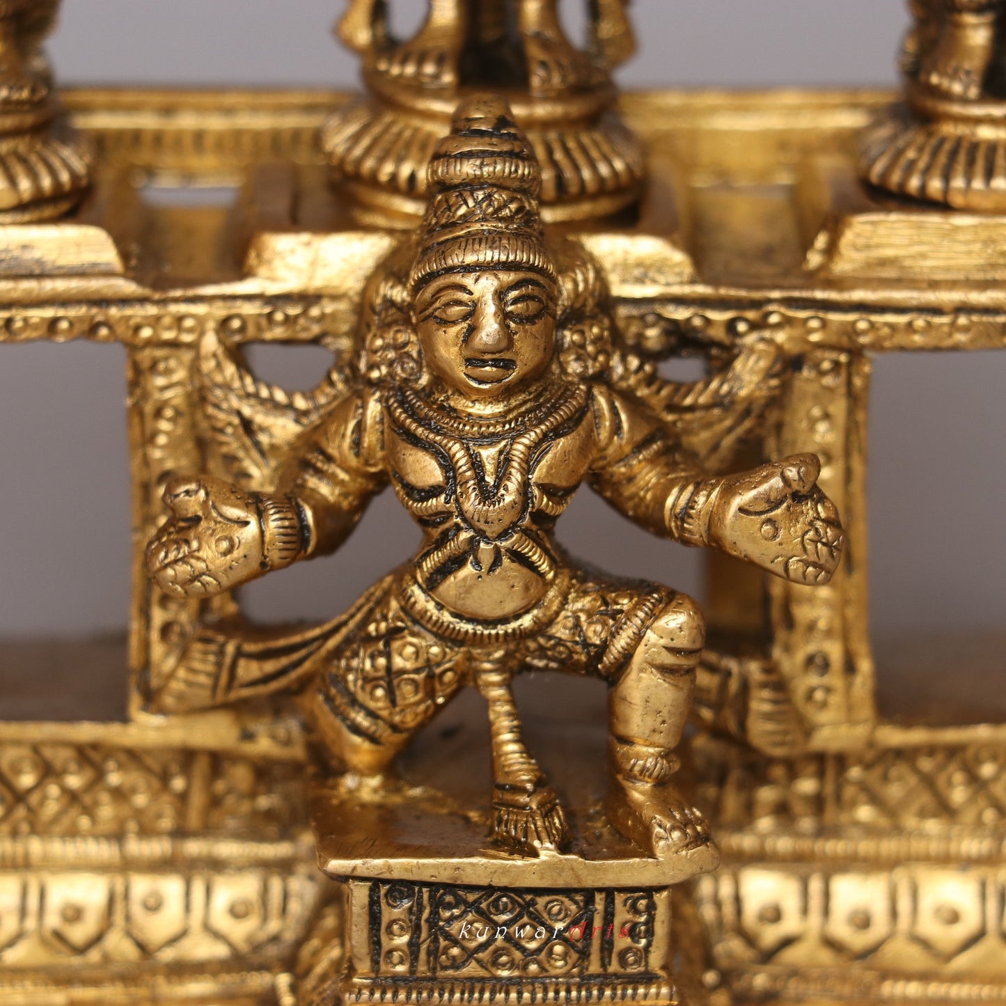 Brass Vishnu Lakshmi Idol with Prabhavali