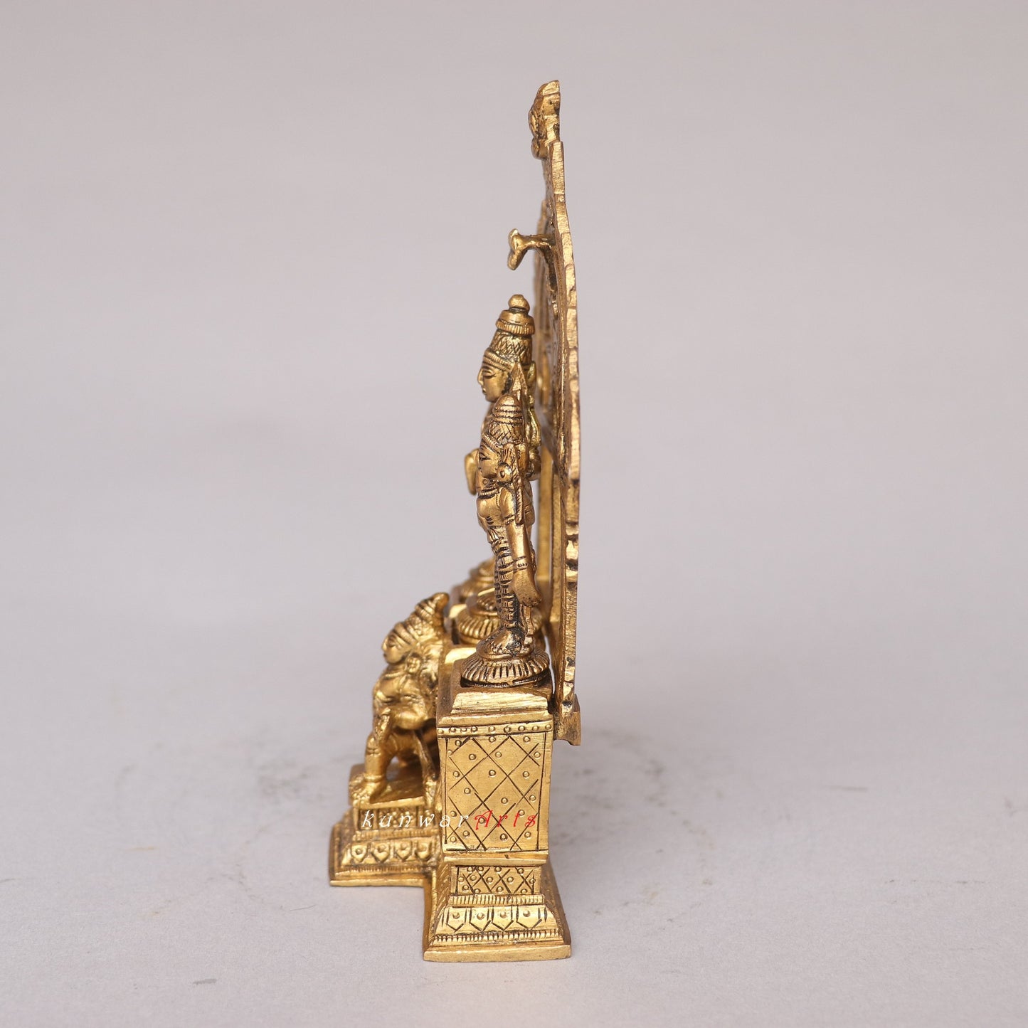Brass Vishnu Lakshmi Idol with Prabhavali