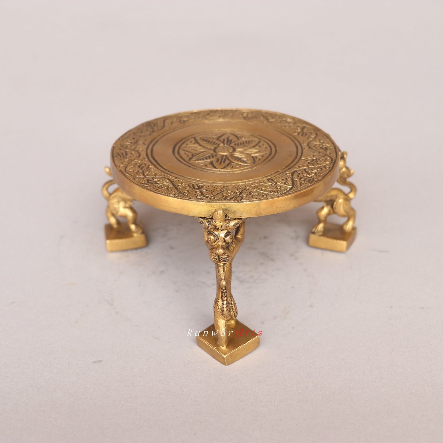 Brass Decorative Carving Chowki Stand