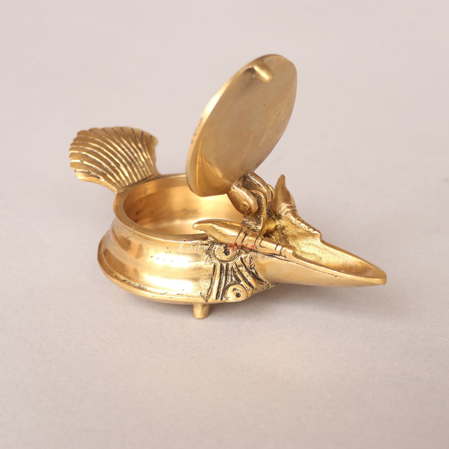 Brass Conch Oil Lamp Decorative Figurine