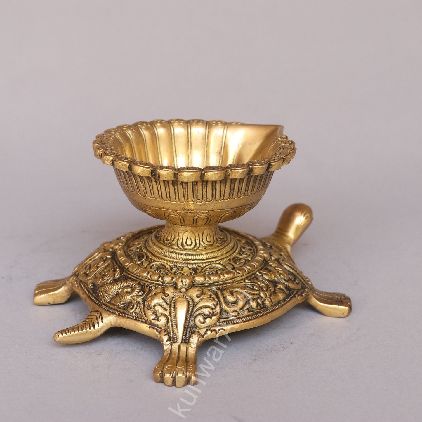 Brass Tortoise Oil Lamp