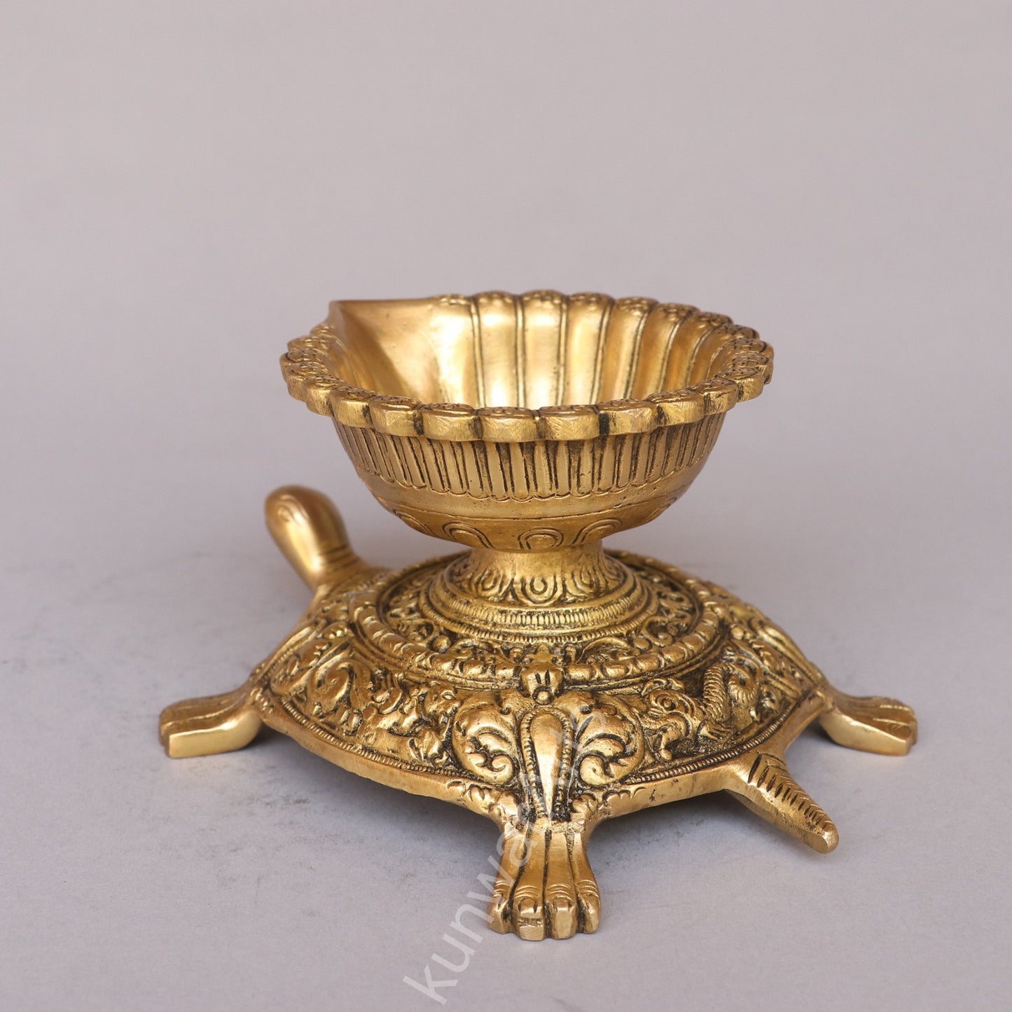 Brass Tortoise Oil Lamp