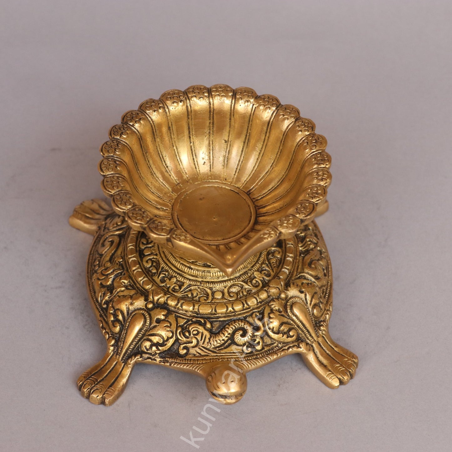 Brass Tortoise Oil Lamp